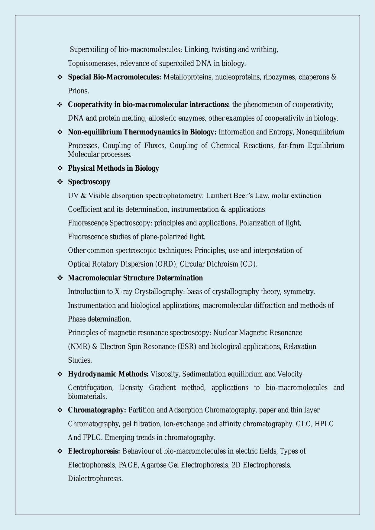 NTA PhD Entrance Exam Bio-Physics Syllabus - Page 6
