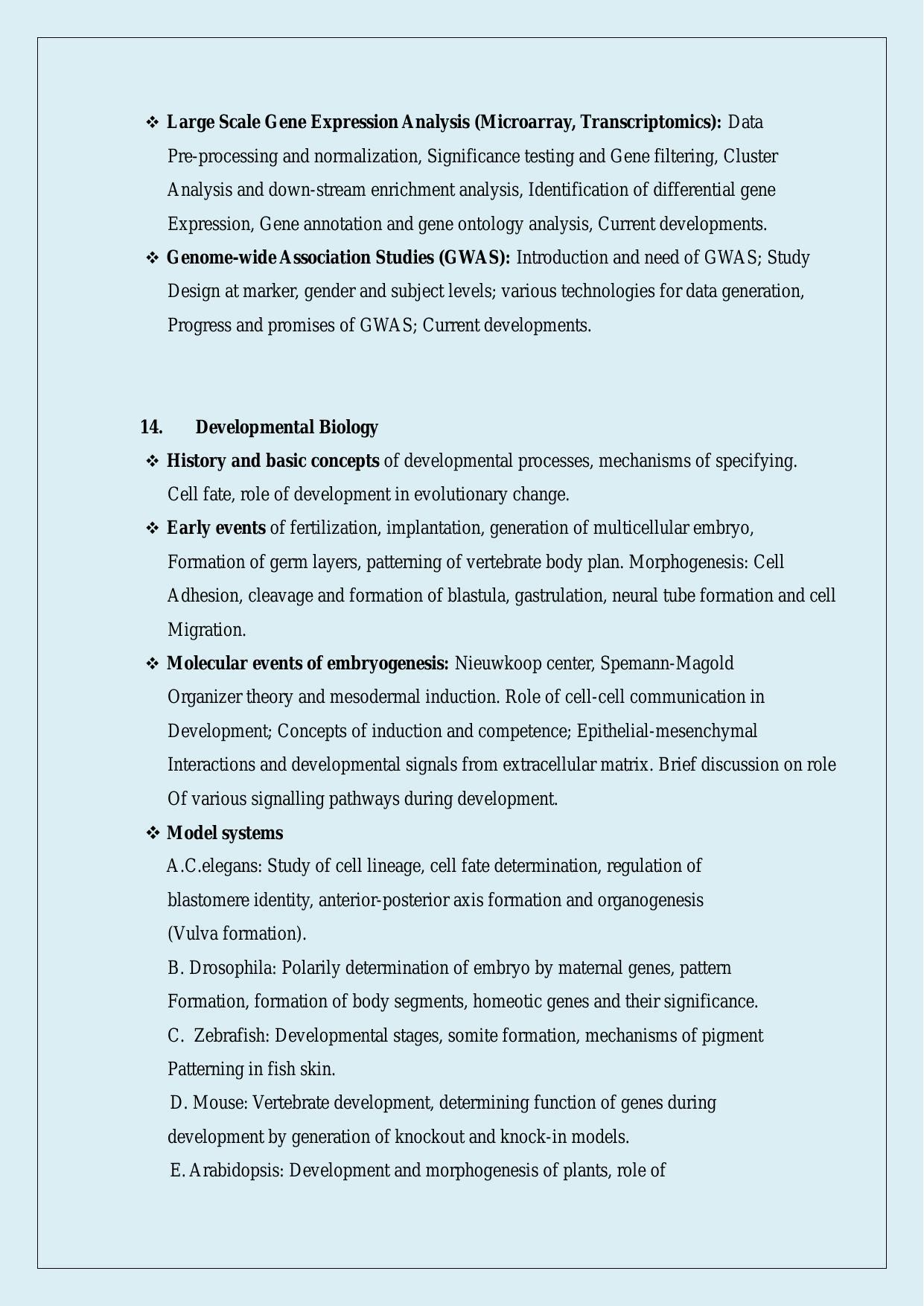 NTA PhD Entrance Exam Bio-Physics Syllabus - Page 13