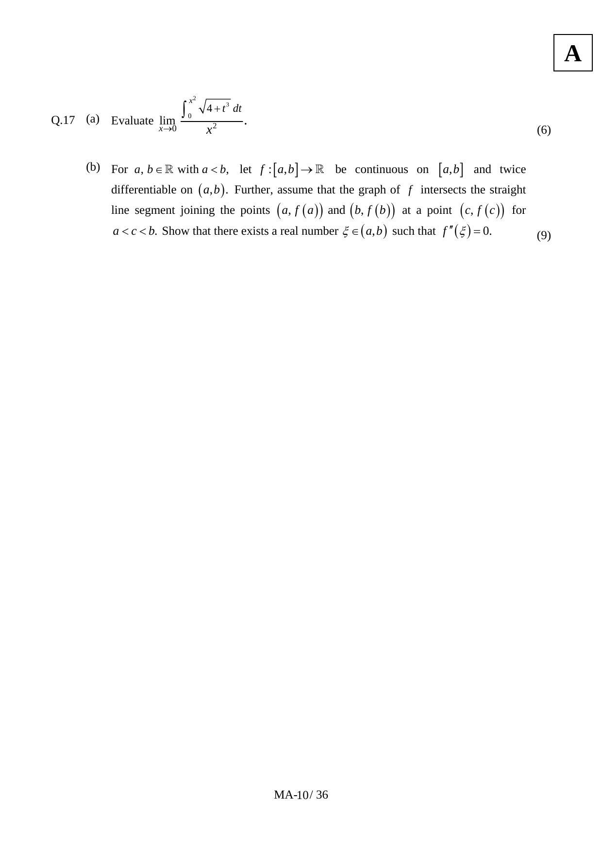 JAM 2012: MA Question Paper - Page 12