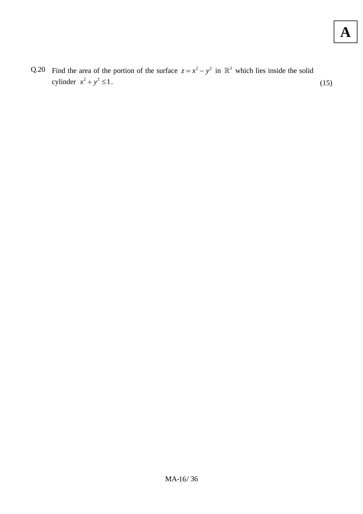 JAM 2012: MA Question Paper - Page 18