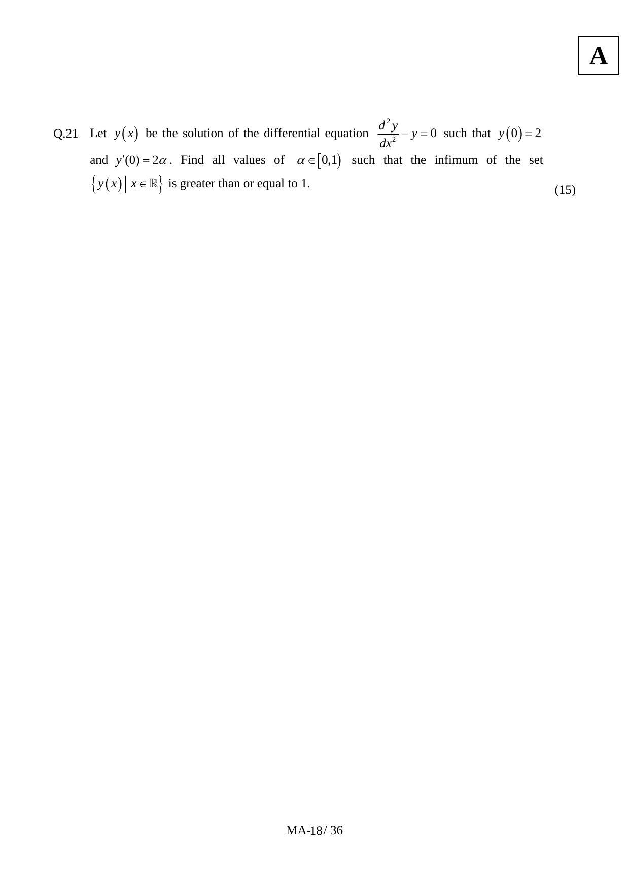 JAM 2012: MA Question Paper - Page 20
