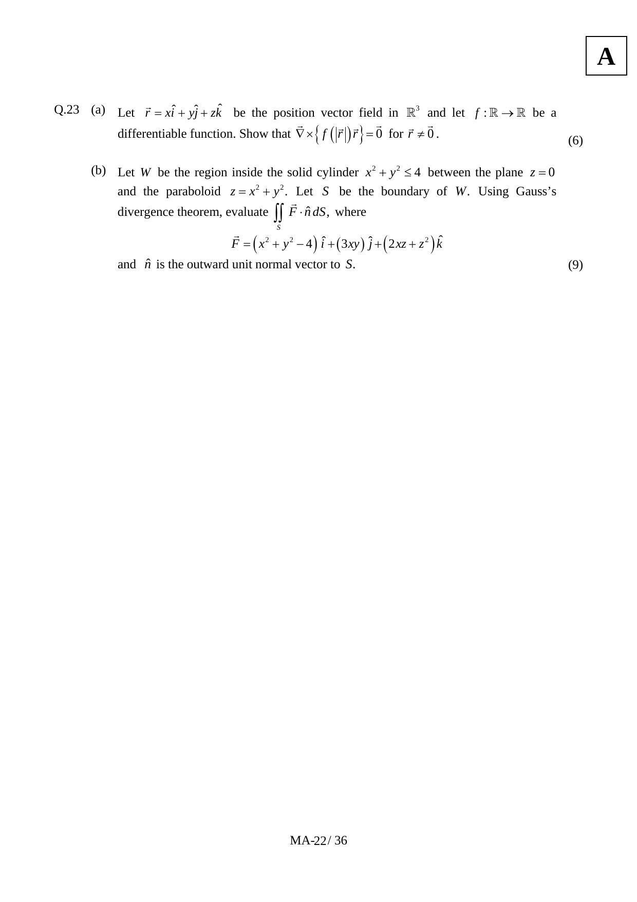 JAM 2012: MA Question Paper - Page 24