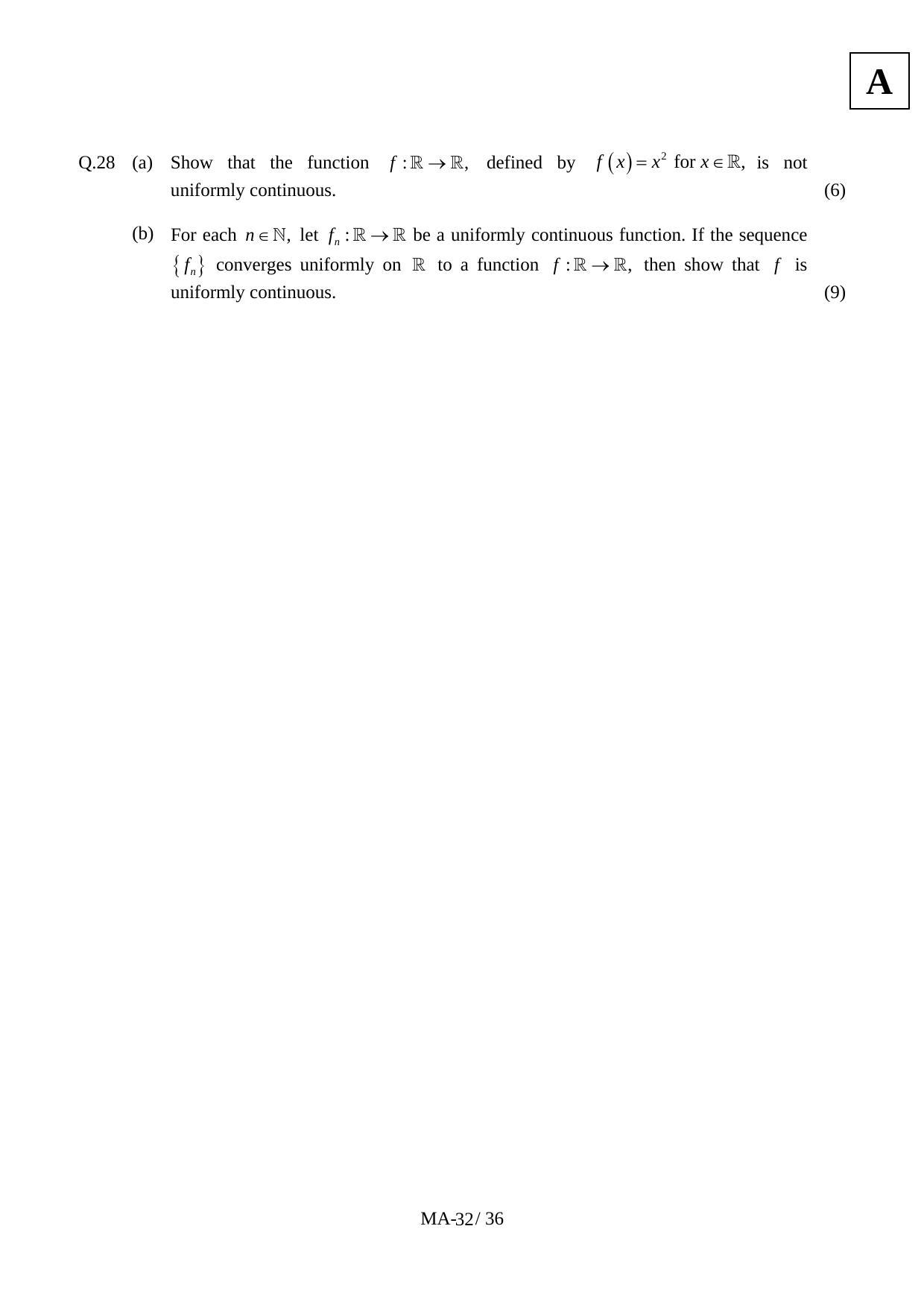 JAM 2012: MA Question Paper - Page 34