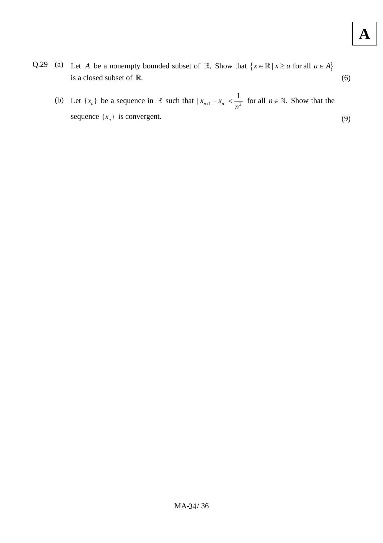 JAM 2012: MA Question Paper - Page 36