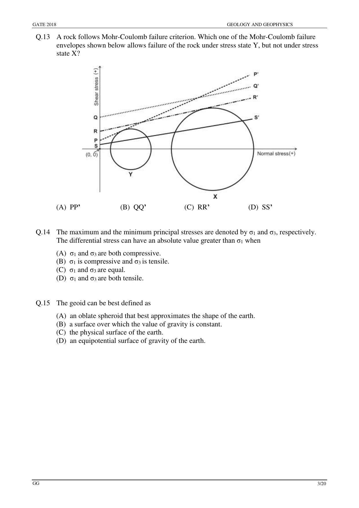 GATE 2018 Geology and Geophysics (GG) Question Paper with Answer Key - Page 5