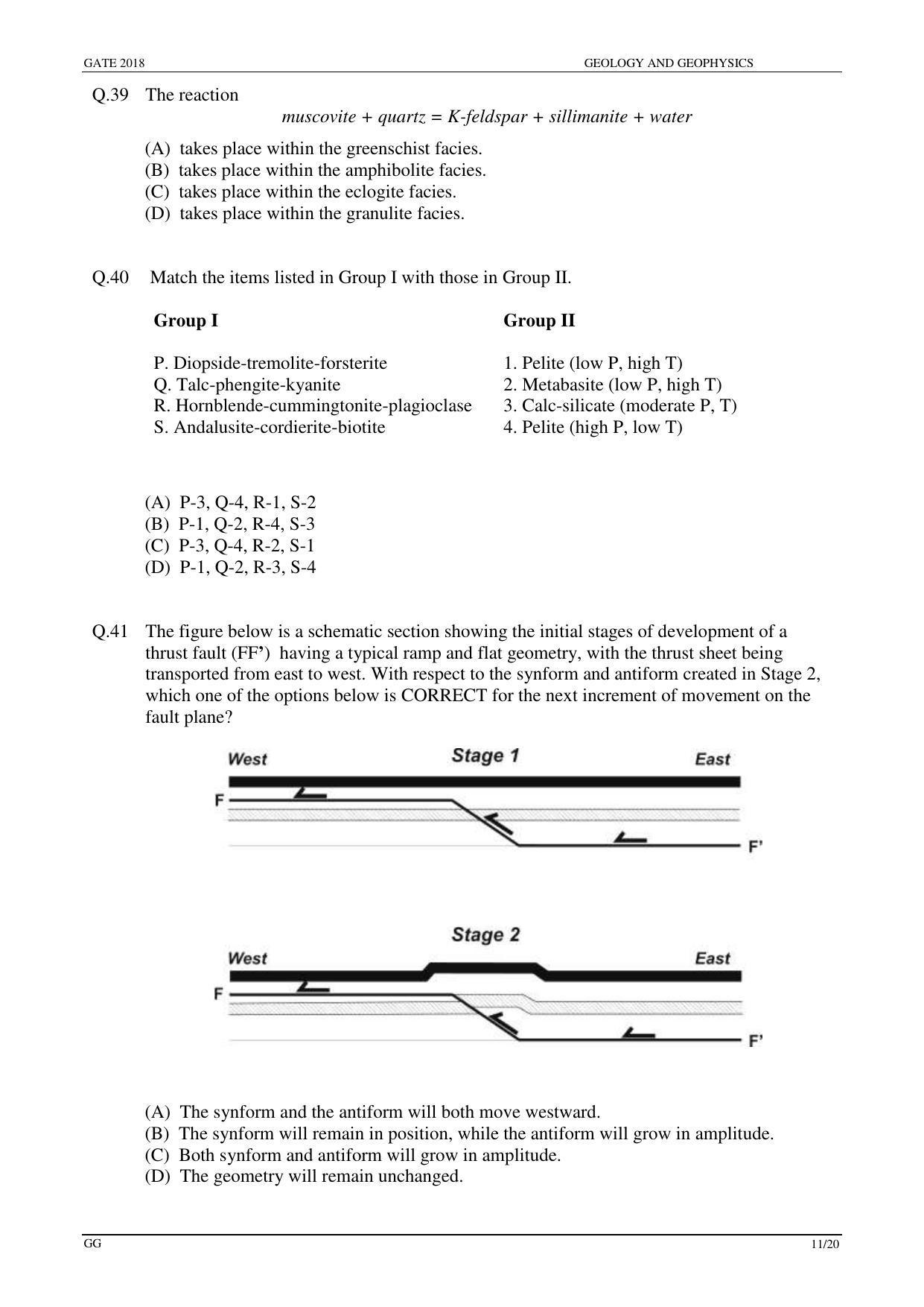 GATE 2018 Geology and Geophysics (GG) Question Paper with Answer Key - Page 13
