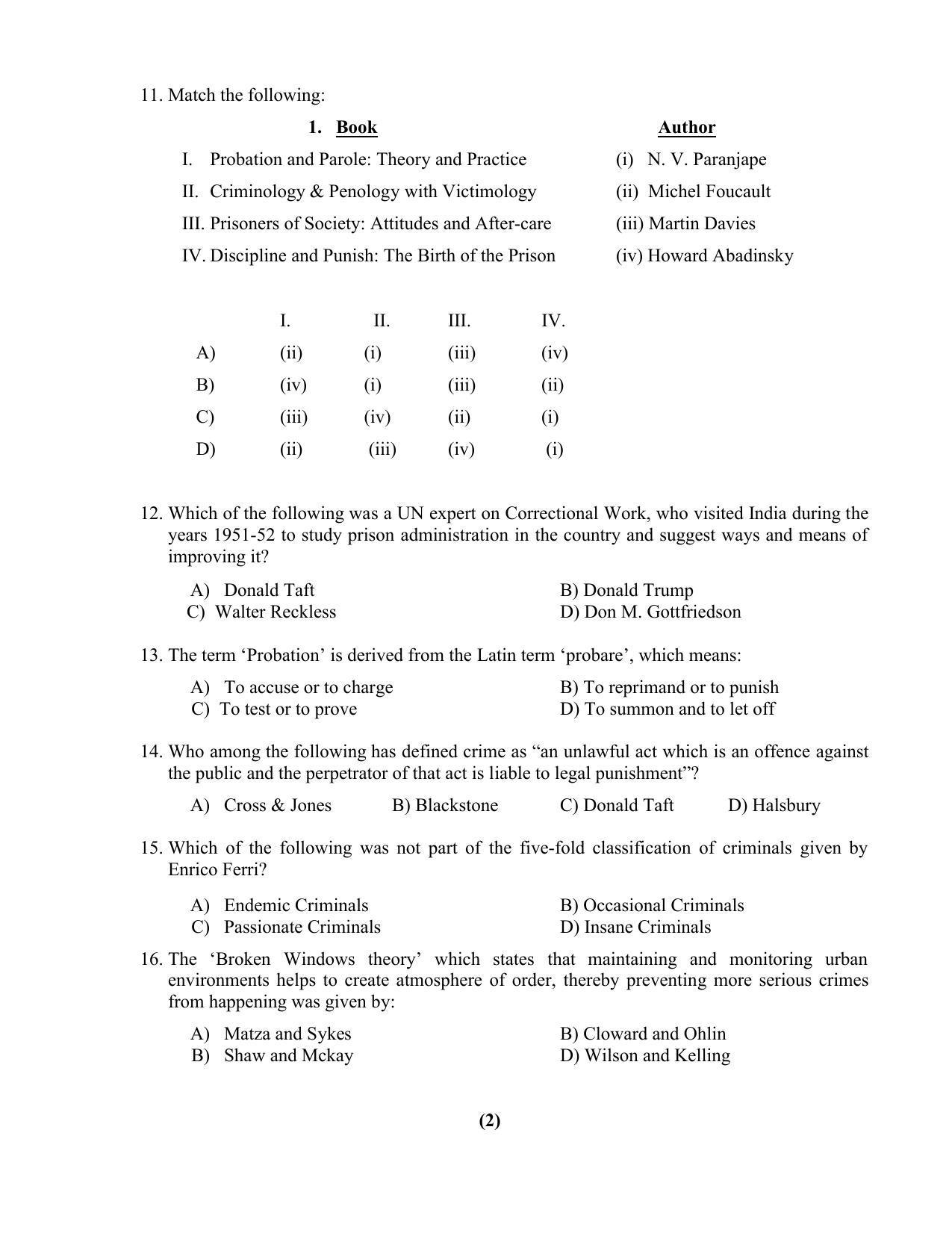 PU MPET Ancient Indian History 2016 Question Paper - Page 41