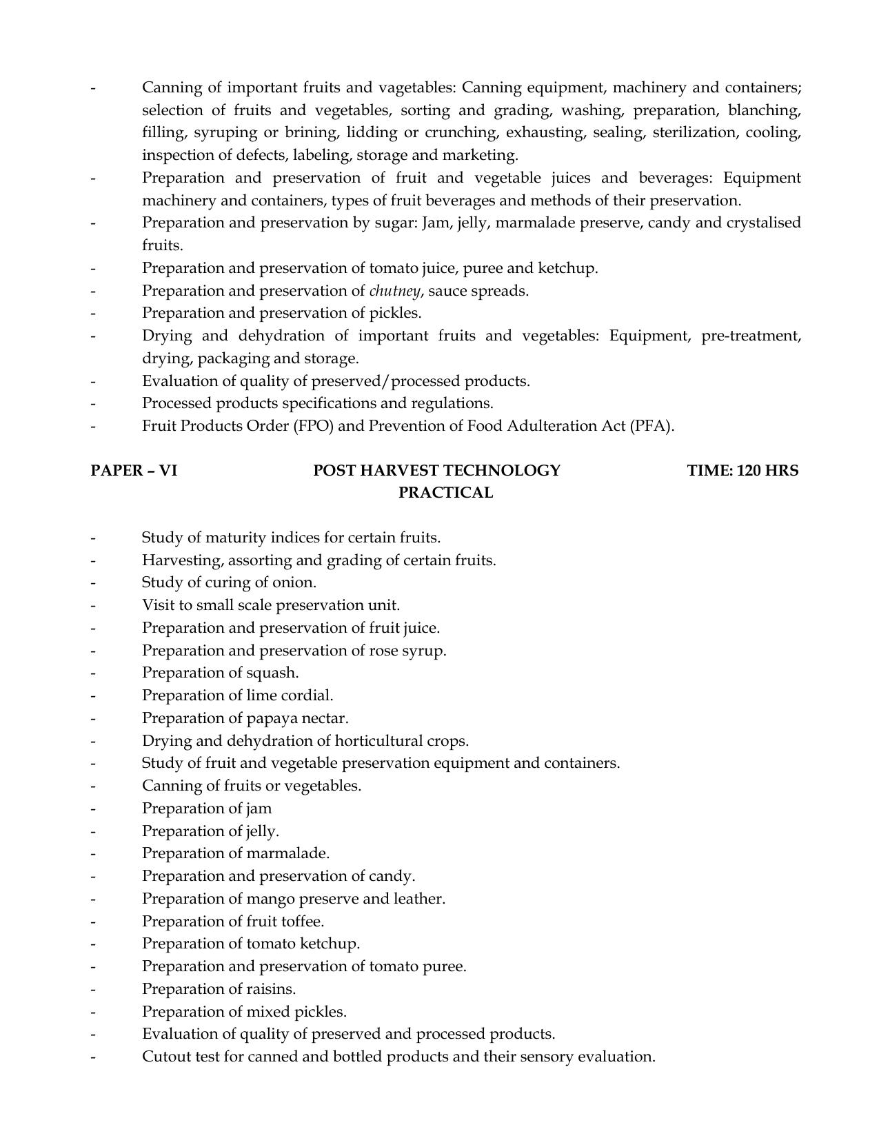 Meghalaya Board Horticulture Syllabus for Class XI & XII  - Page 9