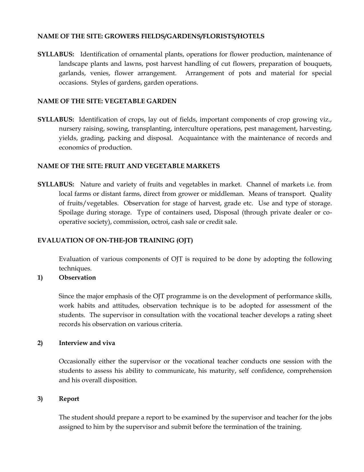 Meghalaya Board Horticulture Syllabus for Class XI & XII  - Page 11