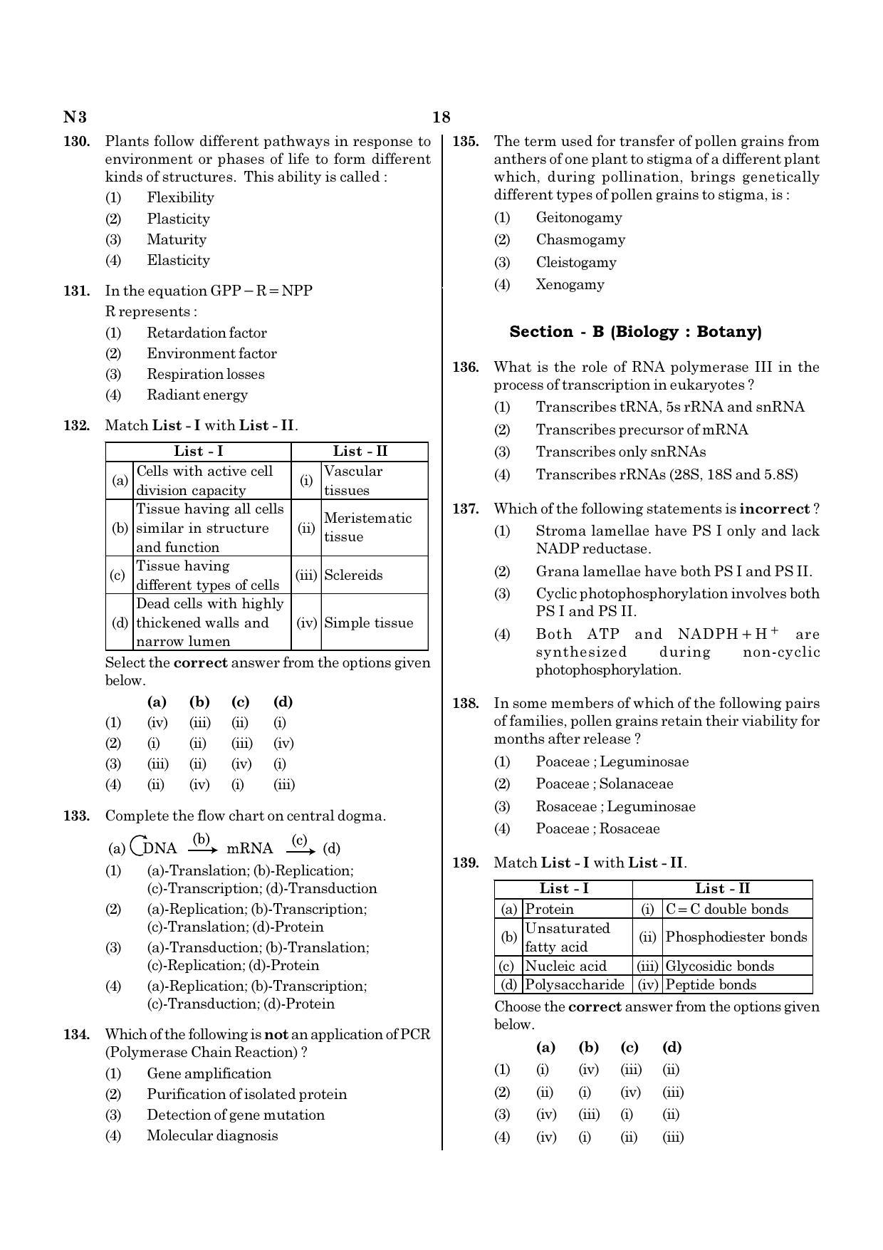 NEET N3 2021 Question Paper - Page 18