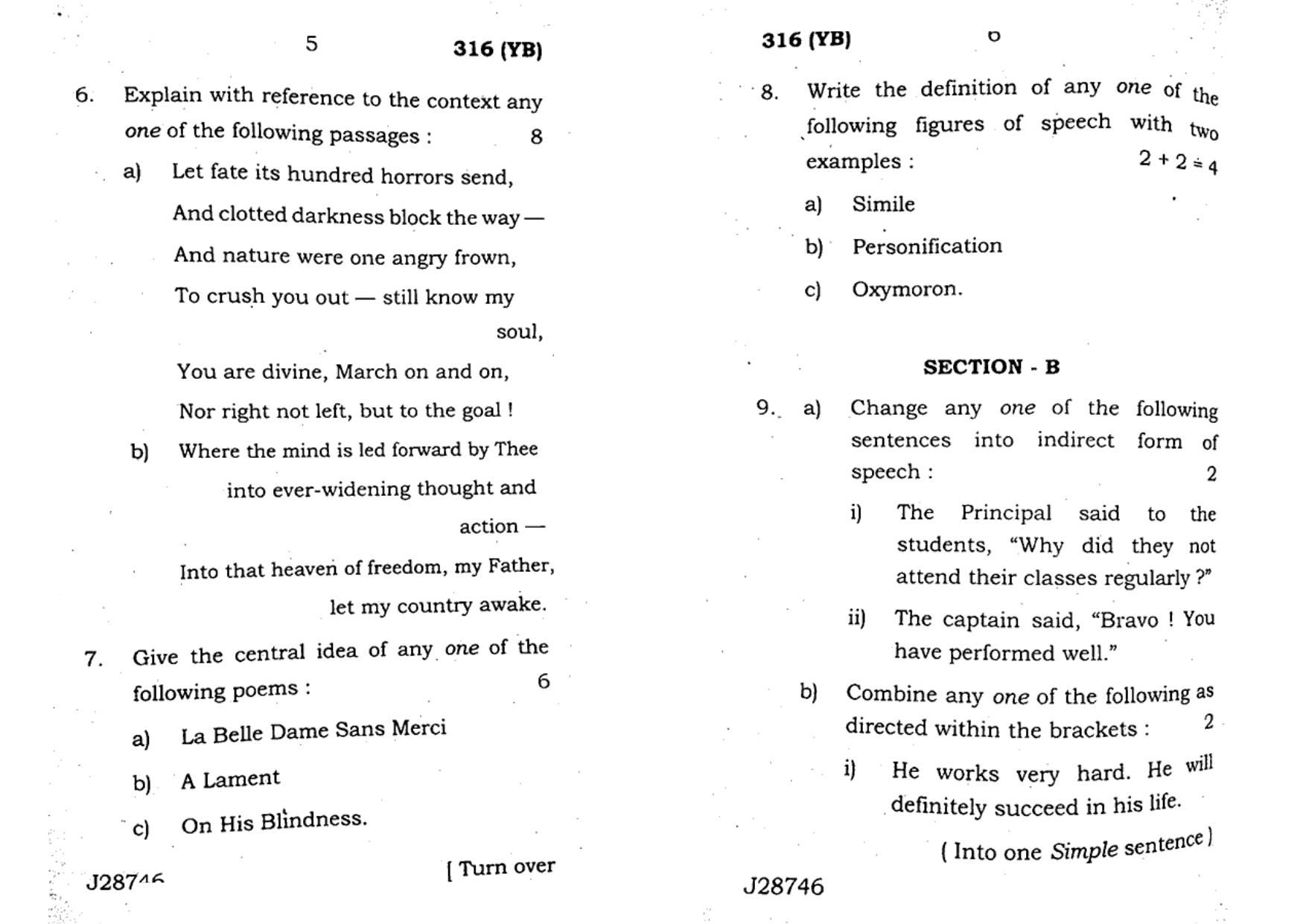 UP Board Previous Year Question Paper Class 12 English (316 YB) – 2020 - Page 3