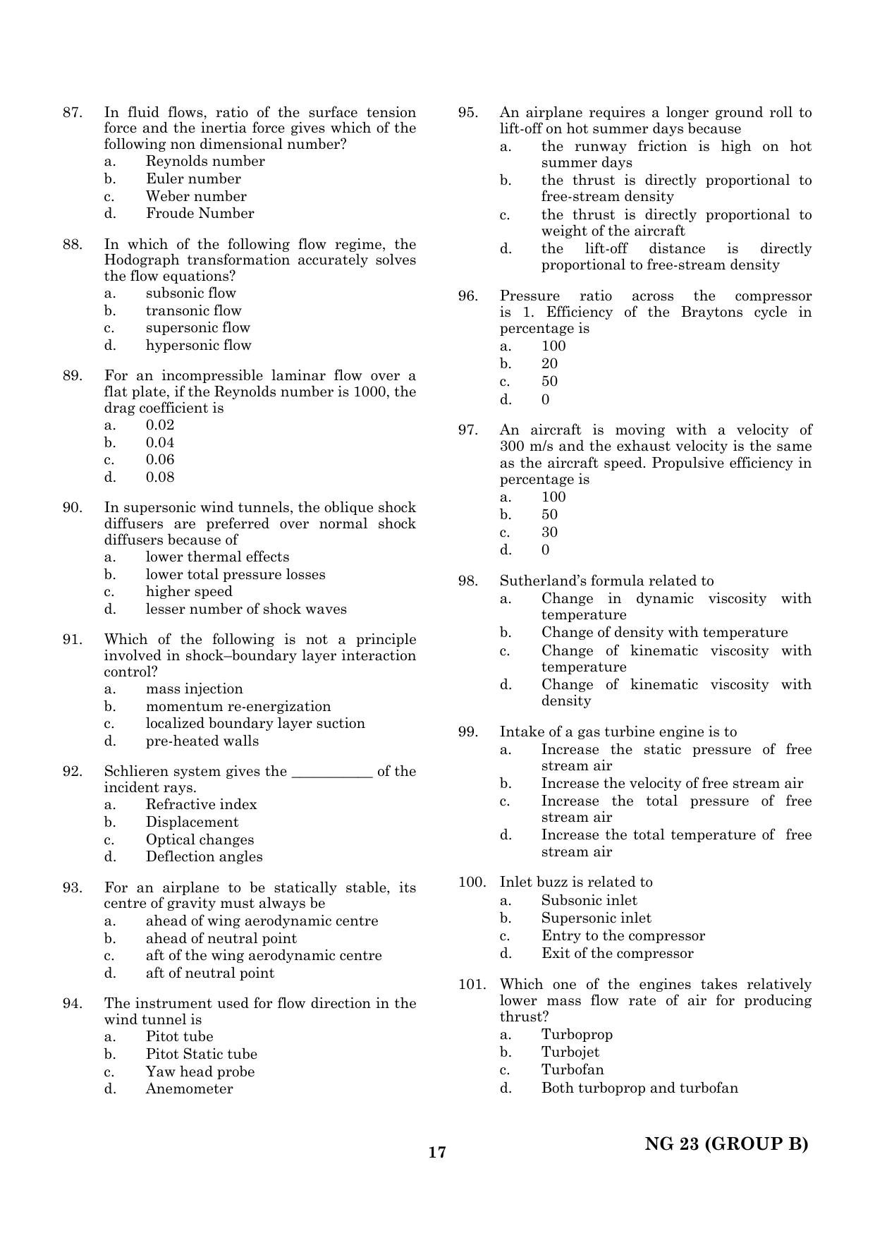CEETA PG 2023 M.E / M.TECH/ M.ARCH / M.PLAN (GROUP B) Question Paper - Page 18