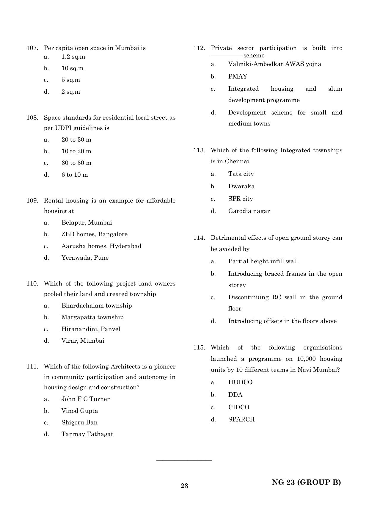 CEETA PG 2023 M.E / M.TECH/ M.ARCH / M.PLAN (GROUP B) Question Paper - Page 24