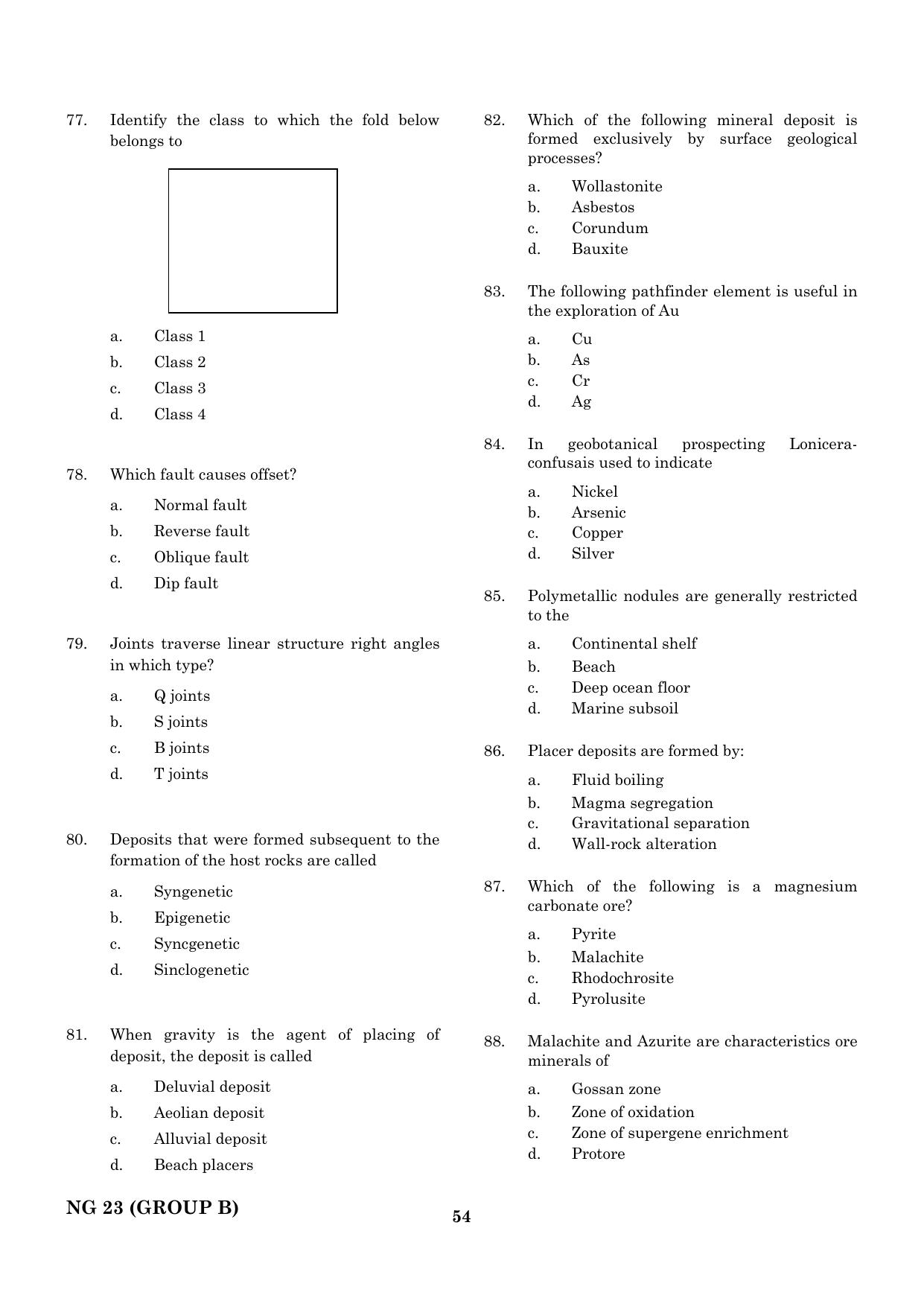 CEETA PG 2023 M.E / M.TECH/ M.ARCH / M.PLAN (GROUP B) Question Paper - Page 55