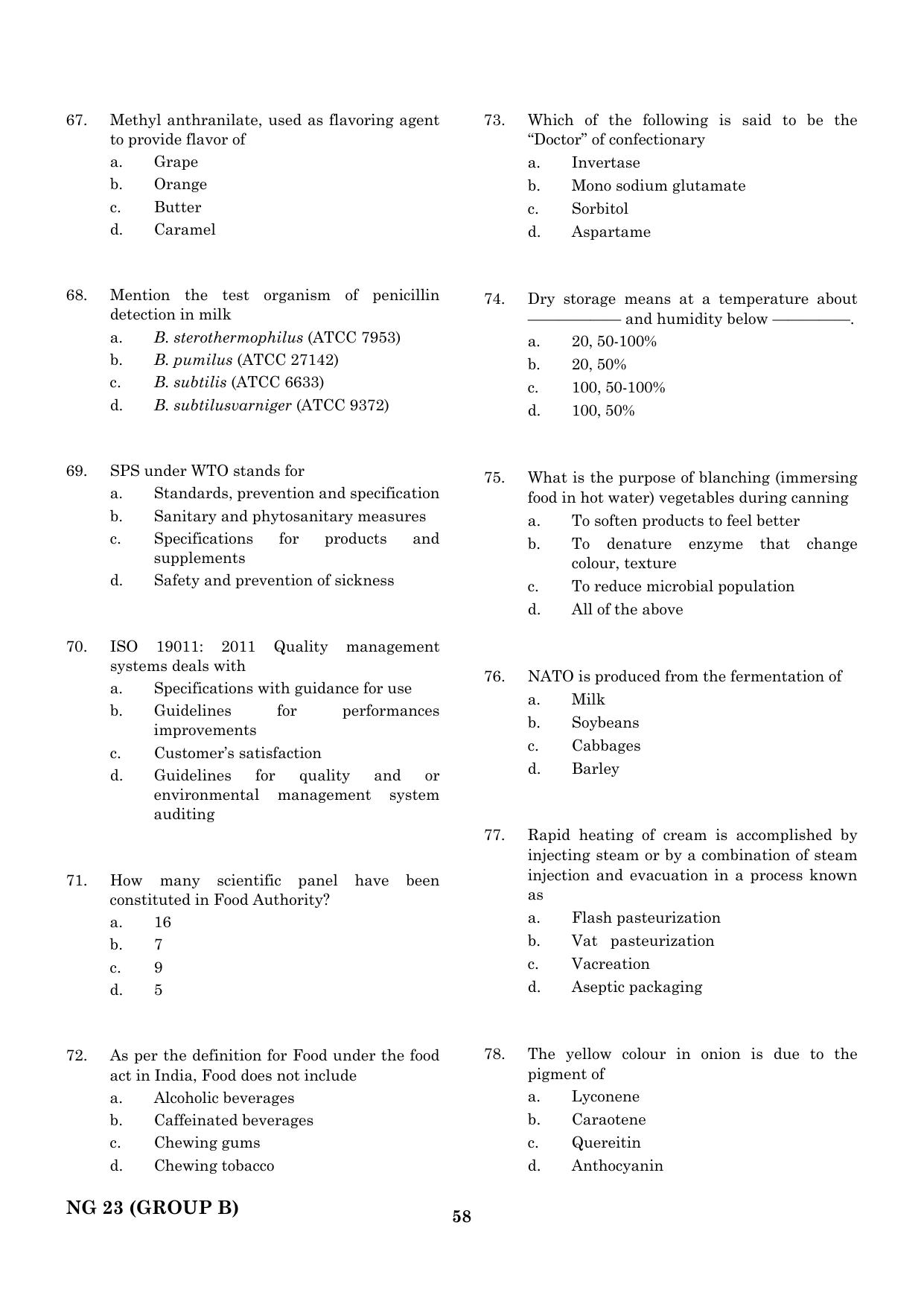 CEETA PG 2023 M.E / M.TECH/ M.ARCH / M.PLAN (GROUP B) Question Paper - Page 59