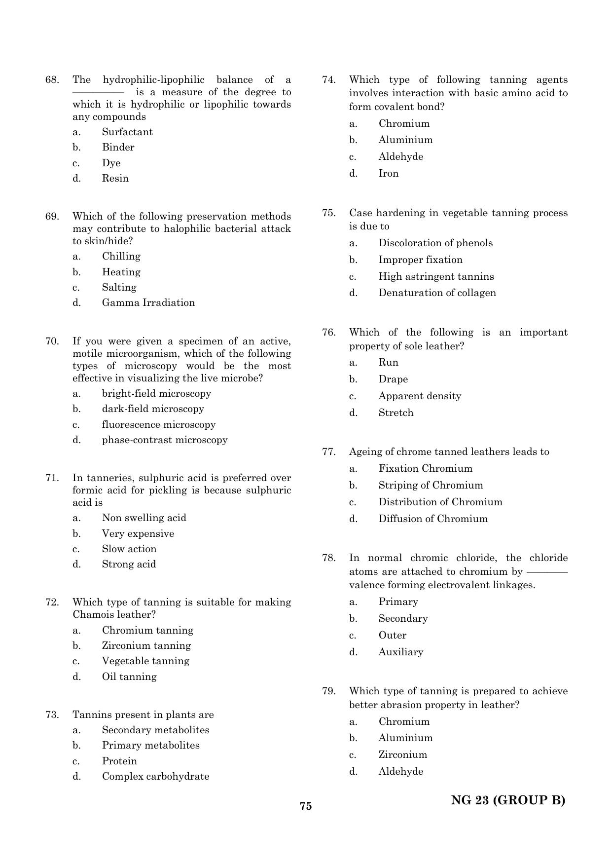 CEETA PG 2023 M.E / M.TECH/ M.ARCH / M.PLAN (GROUP B) Question Paper - Page 76