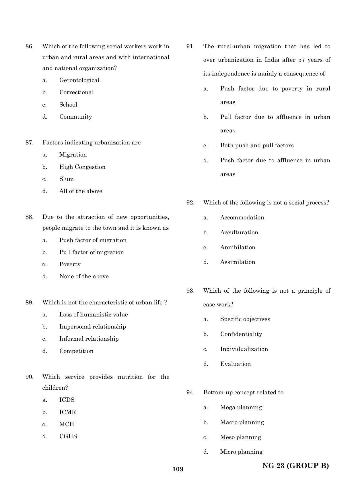 CEETA PG 2023 M.E / M.TECH/ M.ARCH / M.PLAN (GROUP B) Question Paper - Page 110