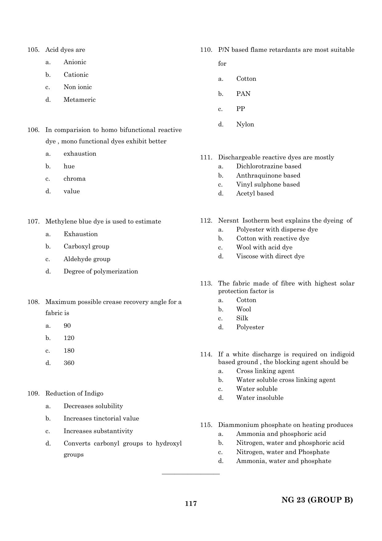 CEETA PG 2023 M.E / M.TECH/ M.ARCH / M.PLAN (GROUP B) Question Paper - Page 118