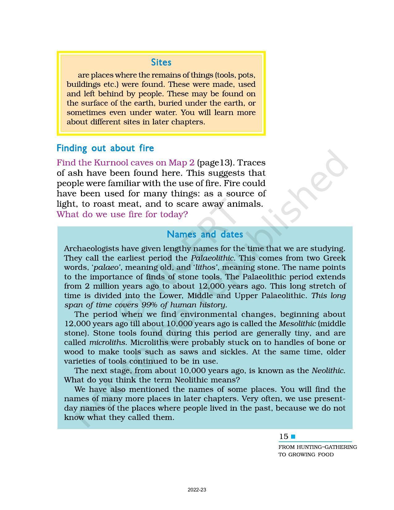 NCERT Book for Class 6 Social Science(History) : Chapter 2-From Gathering to Growing Food - Page 5