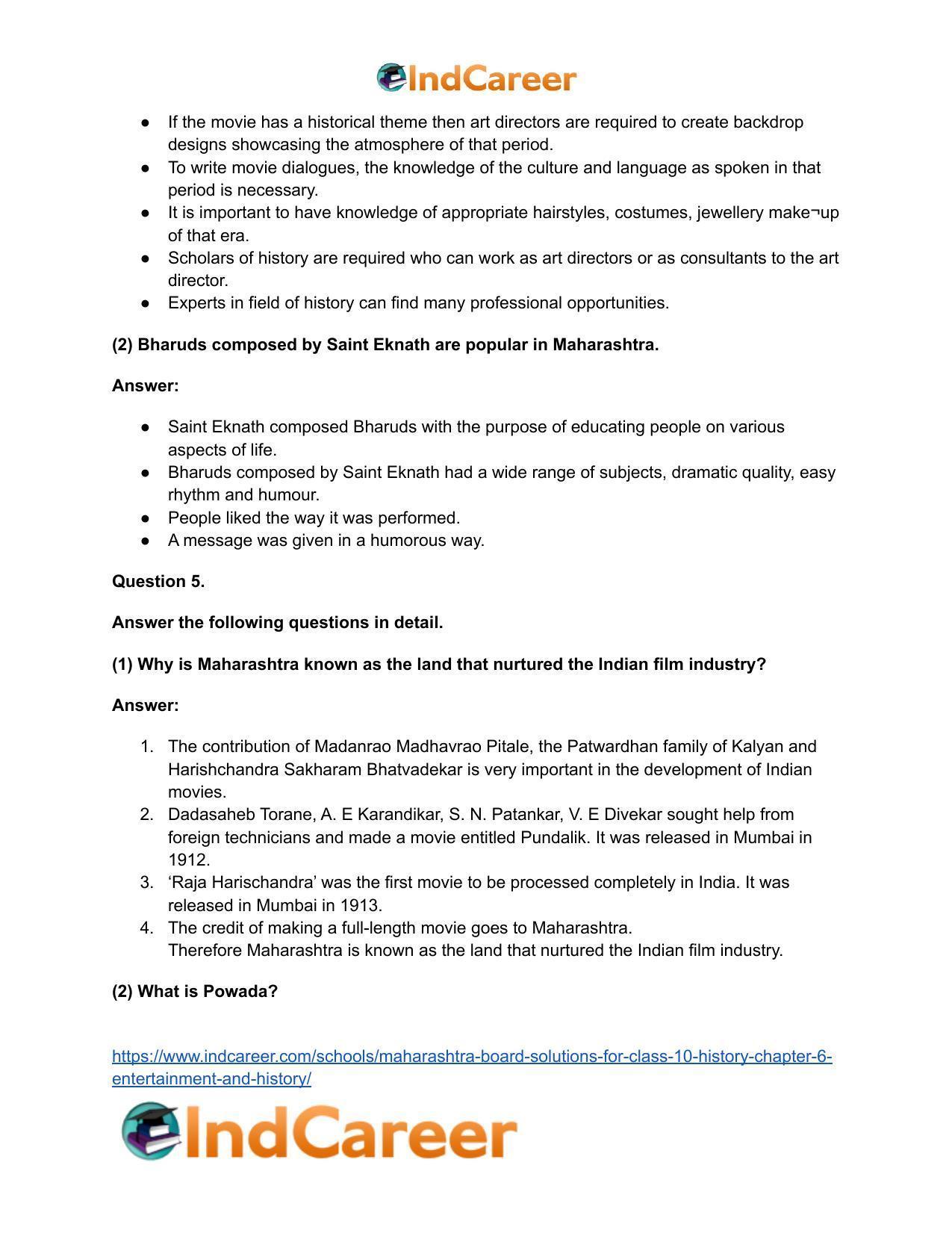 Maharashtra Board Solutions for Class 10- History: Chapter 6- Entertainment and History - Page 6