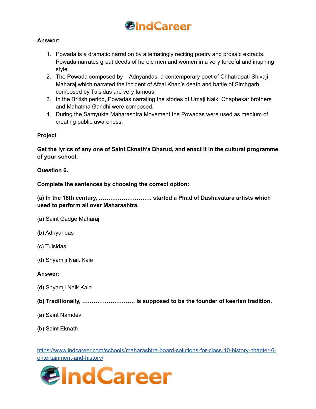 Maharashtra Board Solutions for Class 10- History: Chapter 6- Entertainment and History - Page 7
