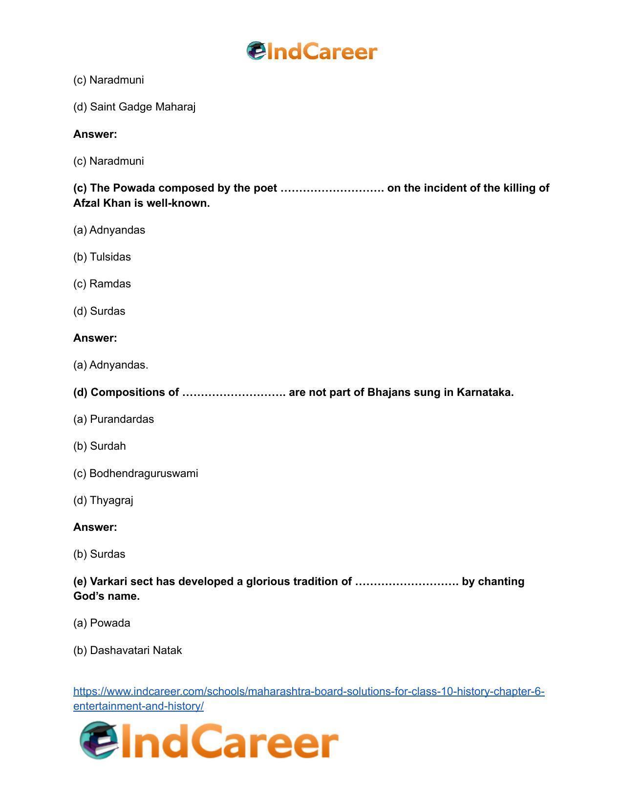 Maharashtra Board Solutions for Class 10- History: Chapter 6- Entertainment and History - Page 8
