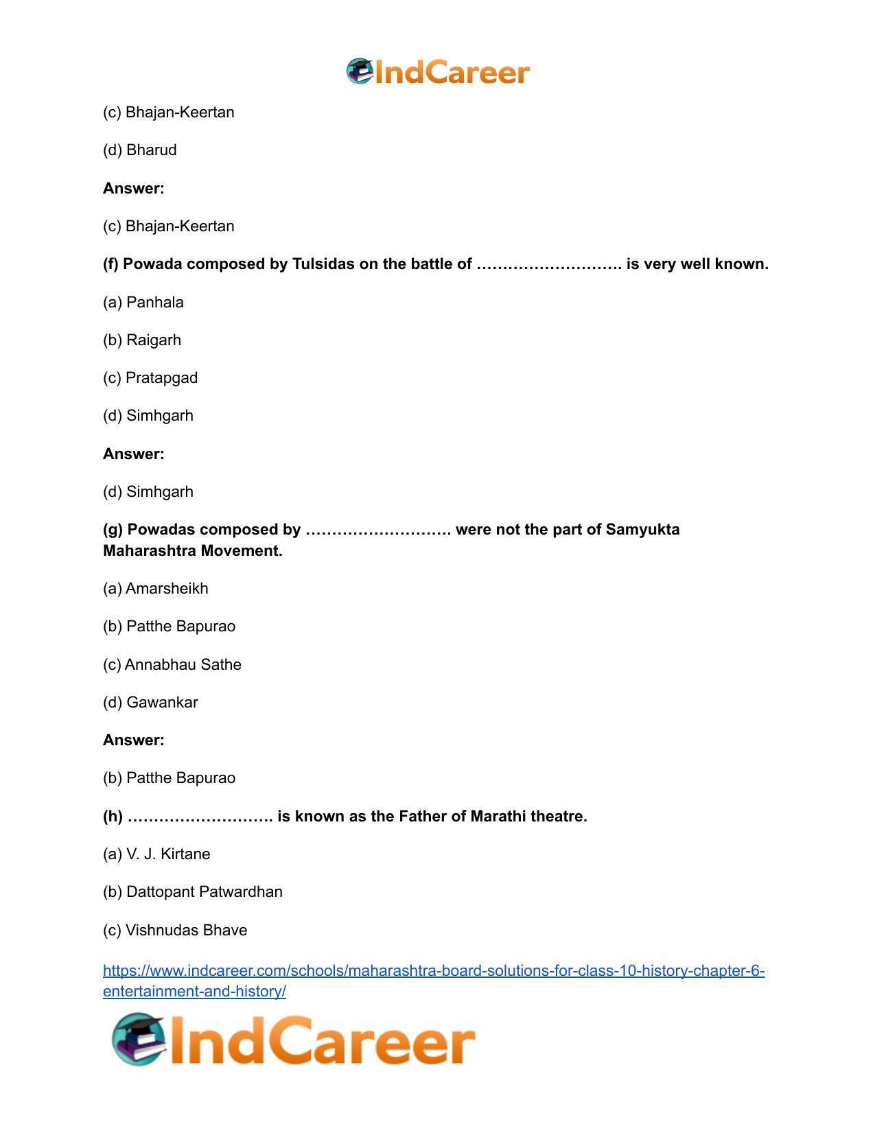 Maharashtra Board Solutions for Class 10- History: Chapter 6- Entertainment and History - Page 9