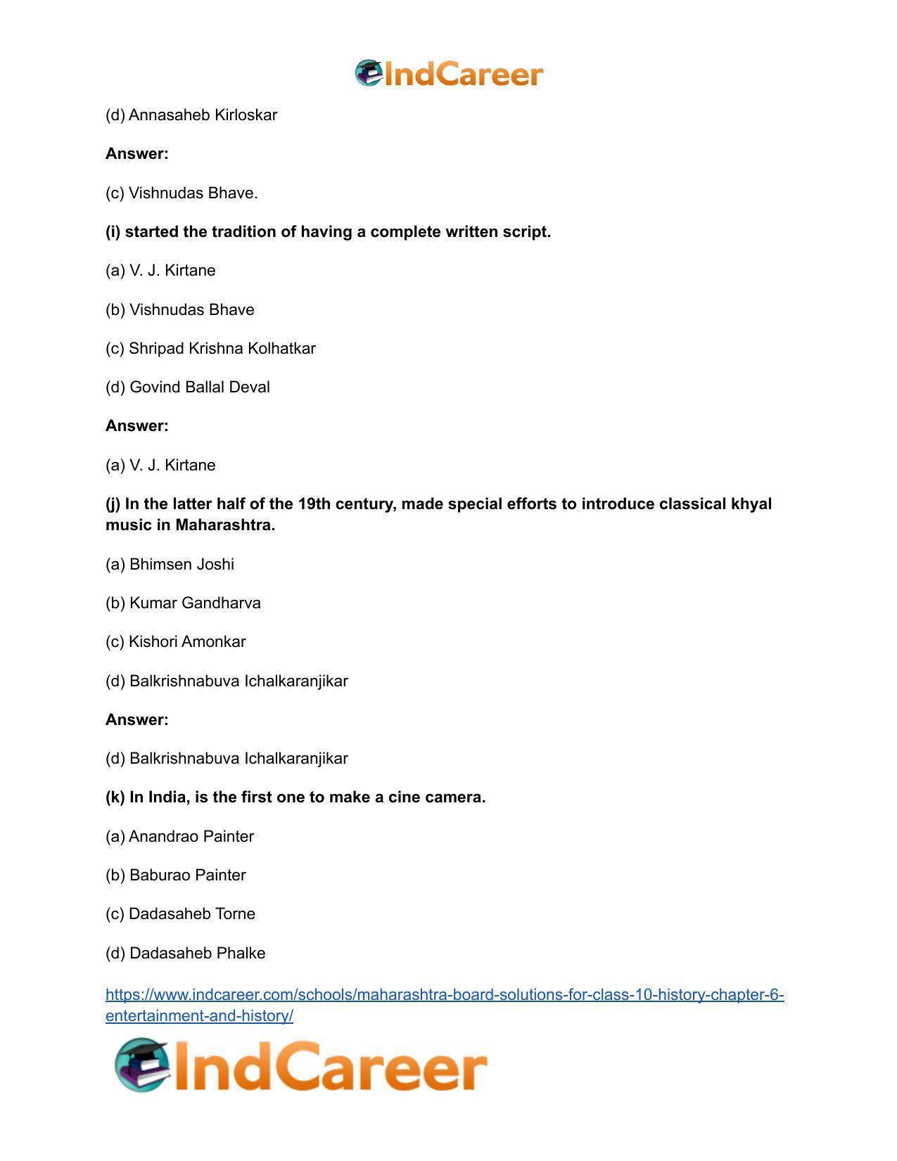 Maharashtra Board Solutions for Class 10- History: Chapter 6- Entertainment and History - Page 10
