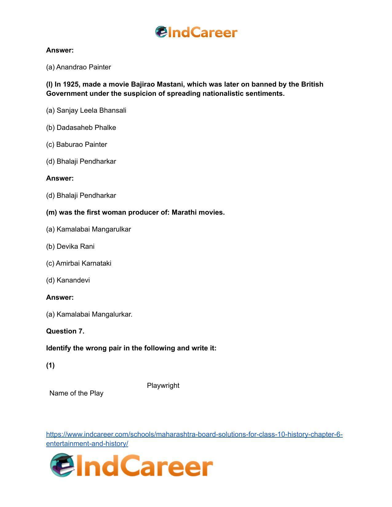 Maharashtra Board Solutions for Class 10- History: Chapter 6- Entertainment and History - Page 11