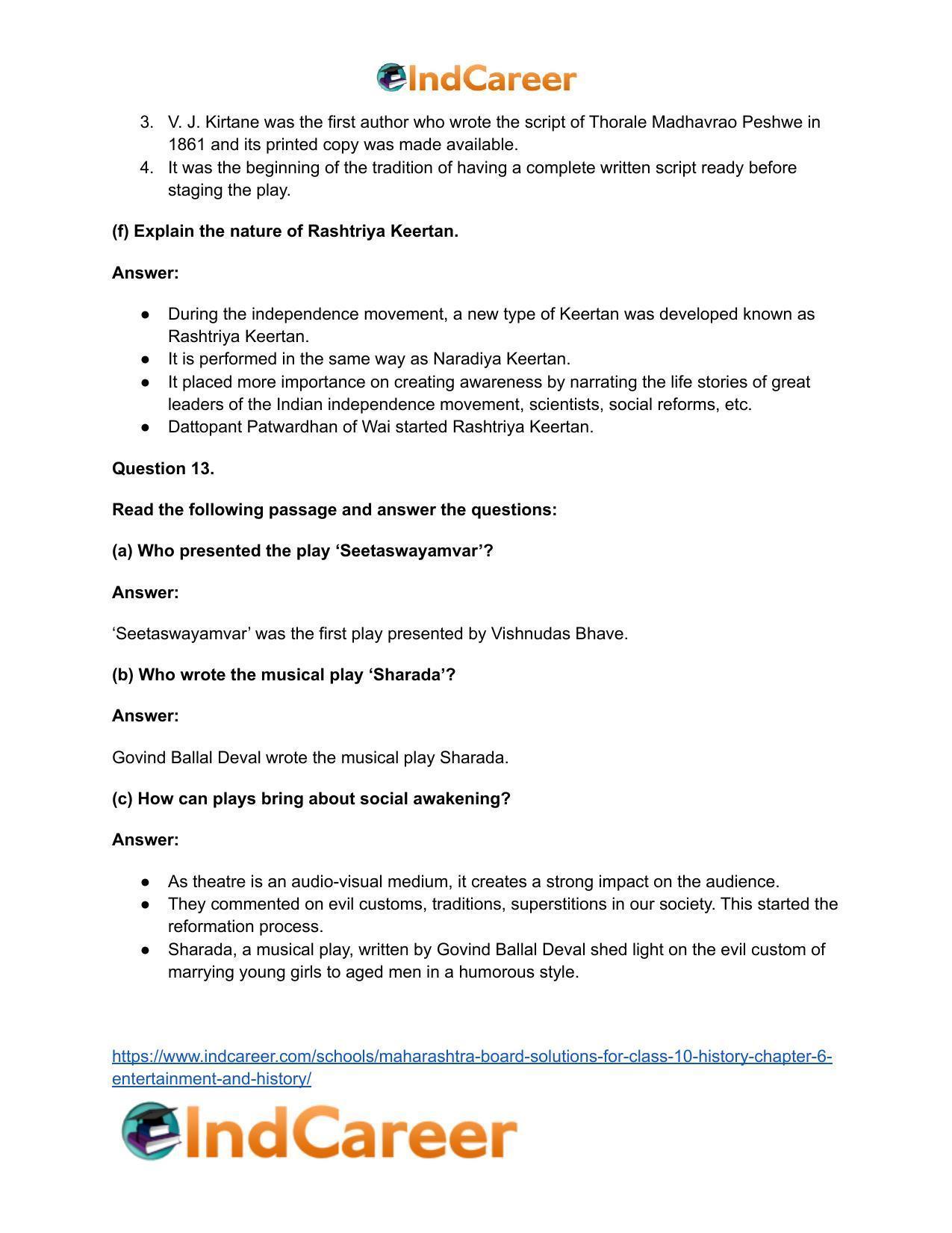 Maharashtra Board Solutions for Class 10- History: Chapter 6- Entertainment and History - Page 25