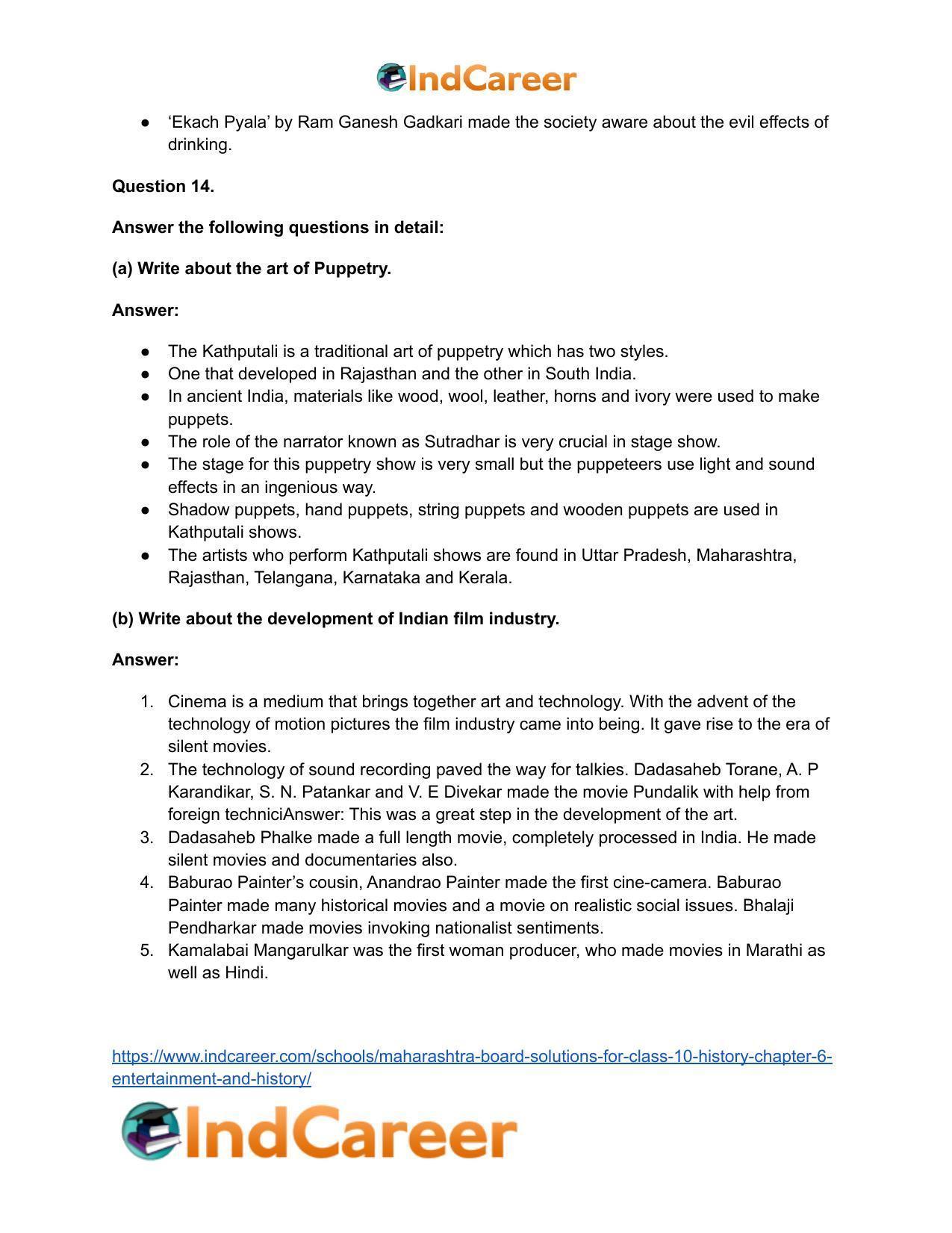 Maharashtra Board Solutions for Class 10- History: Chapter 6- Entertainment and History - Page 26
