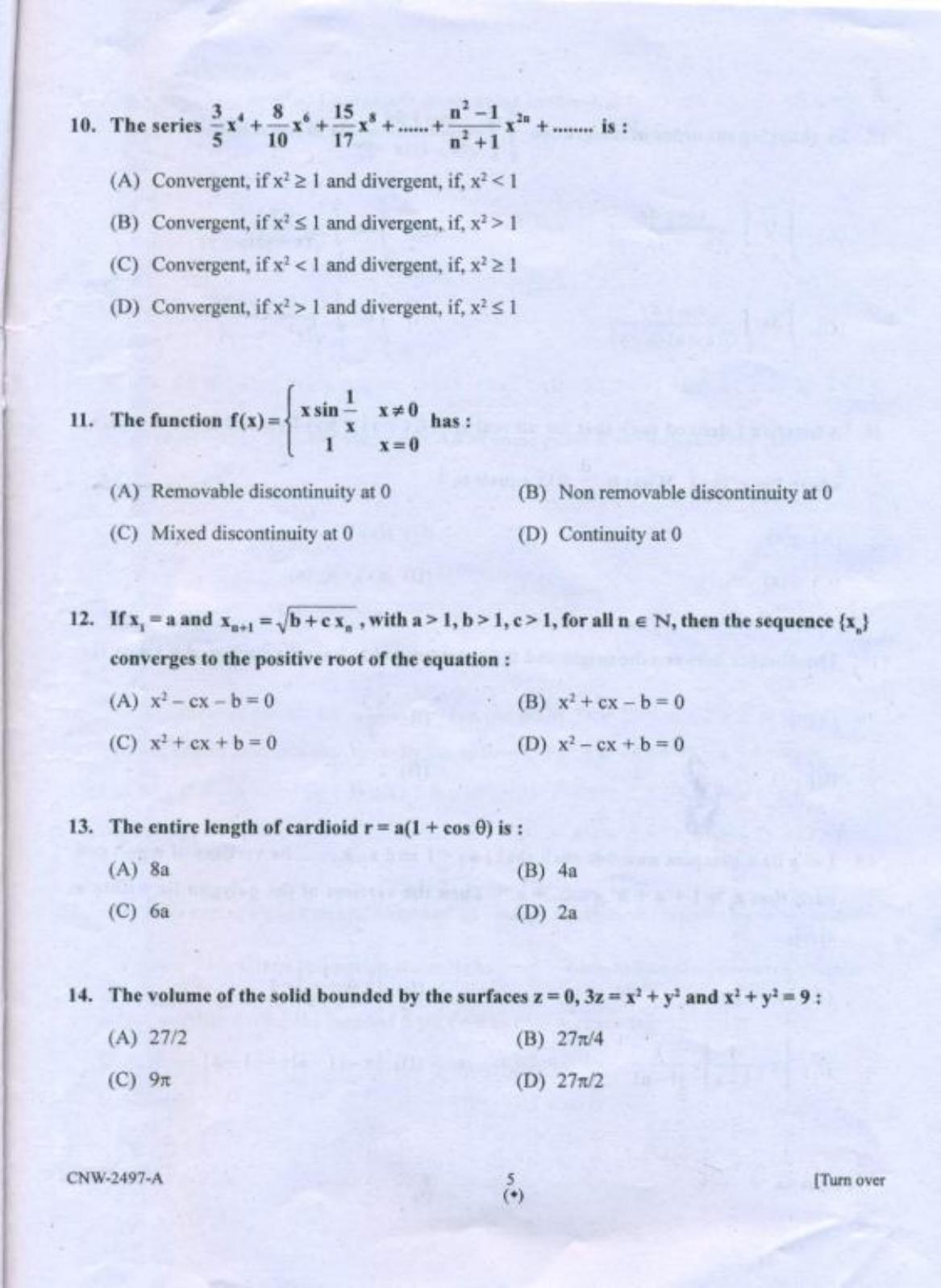 PU CET PG 2018 M.Sc.(Mathematics) Question Paper - Page 4