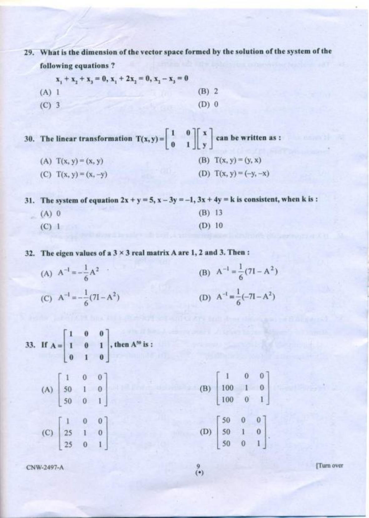 PU CET PG 2018 M.Sc.(Mathematics) Question Paper - Page 8