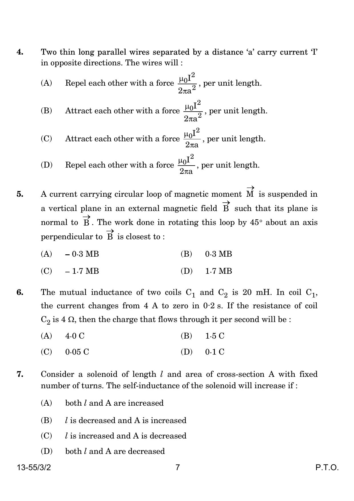 CBSE Class 12 55-3-2 Physics 2024 Question Paper - Page 7