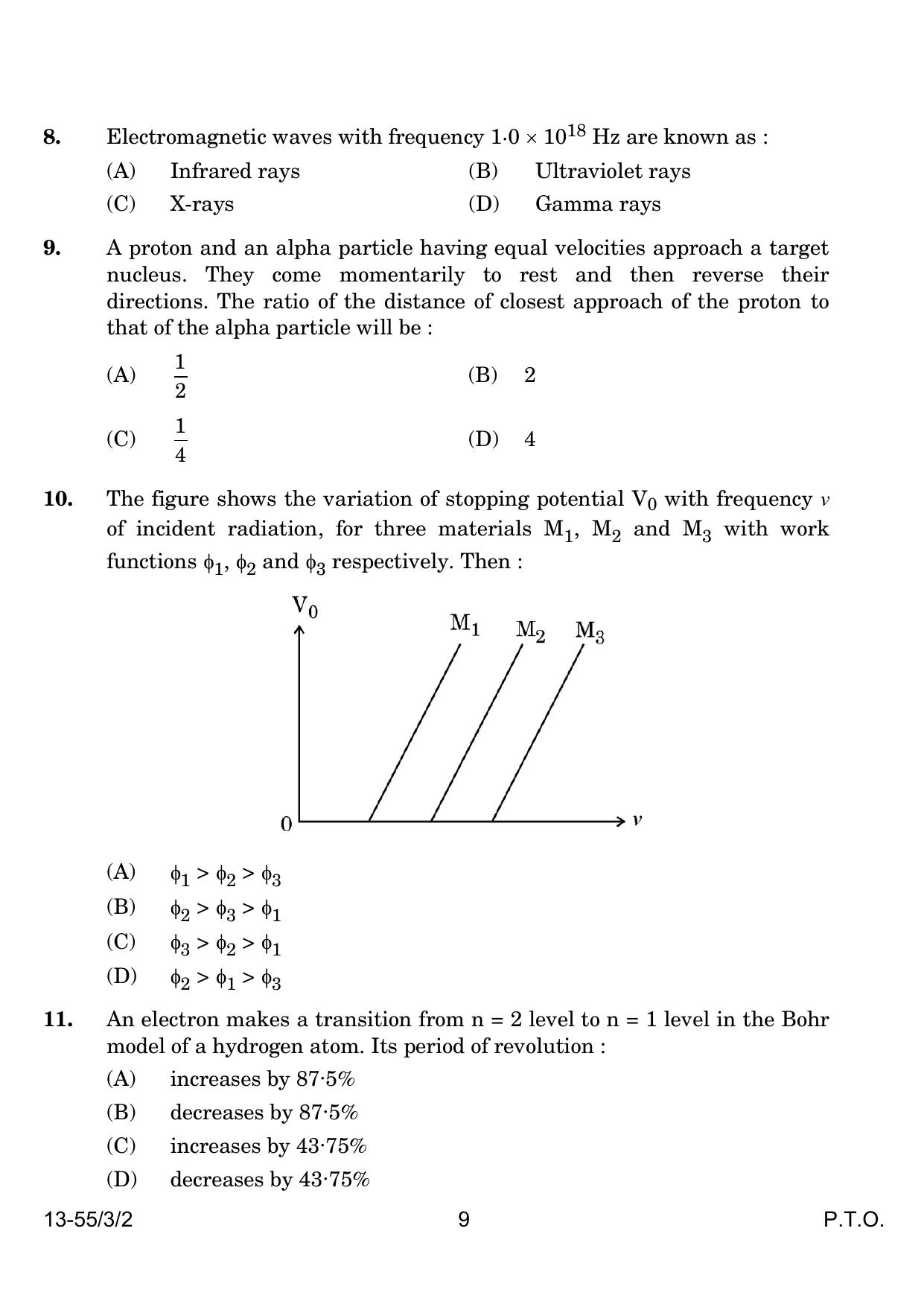 CBSE Class 12 55-3-2 Physics 2024 Question Paper - Page 9