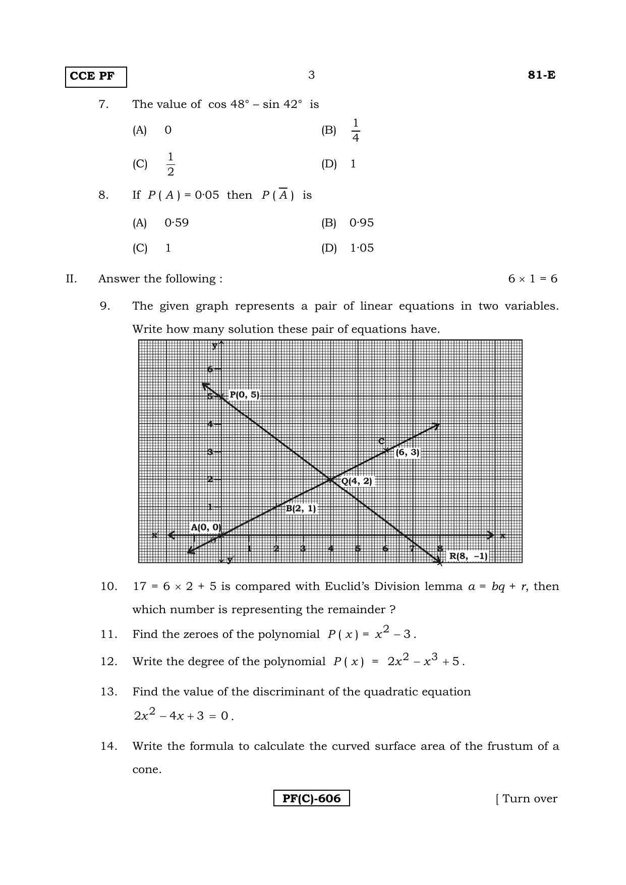 Karnataka SSLC Maths - ENGLISH (81E-C Version_e3) March/April 2019 Question Paper - Page 3