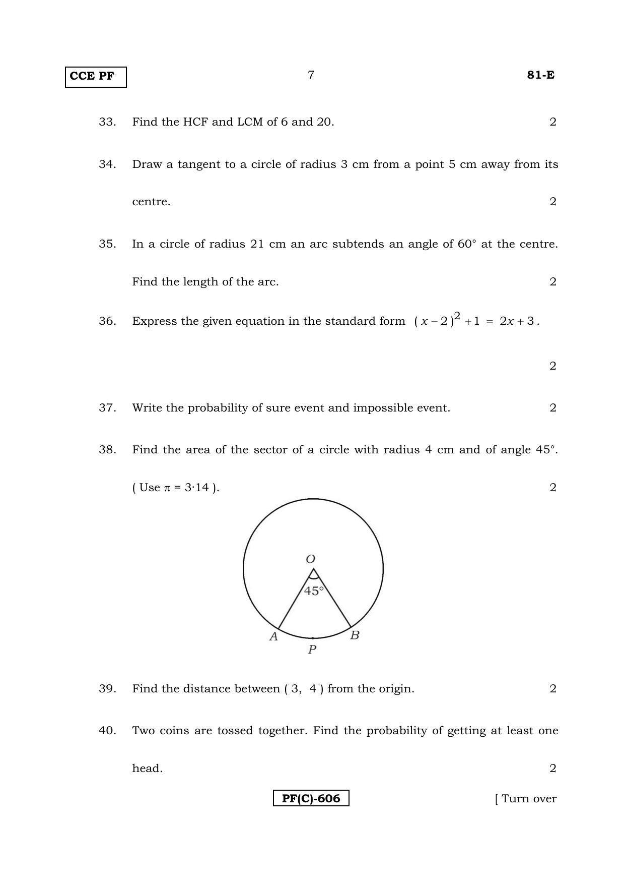 Karnataka SSLC Maths - ENGLISH (81E-C Version_e3) March/April 2019 Question Paper - Page 7