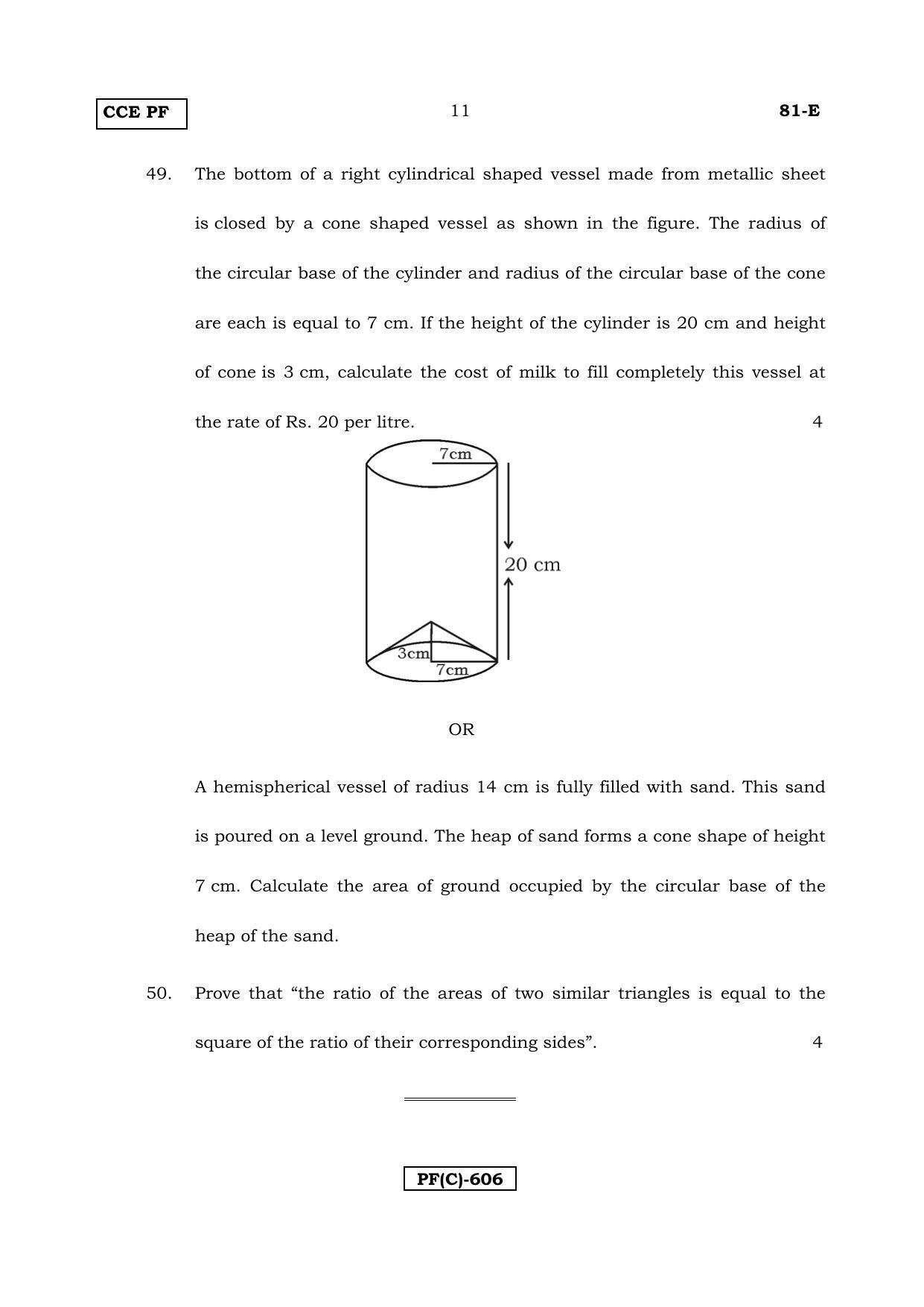 Karnataka SSLC Maths - ENGLISH (81E-C Version_e3) March/April 2019 Question Paper - Page 11
