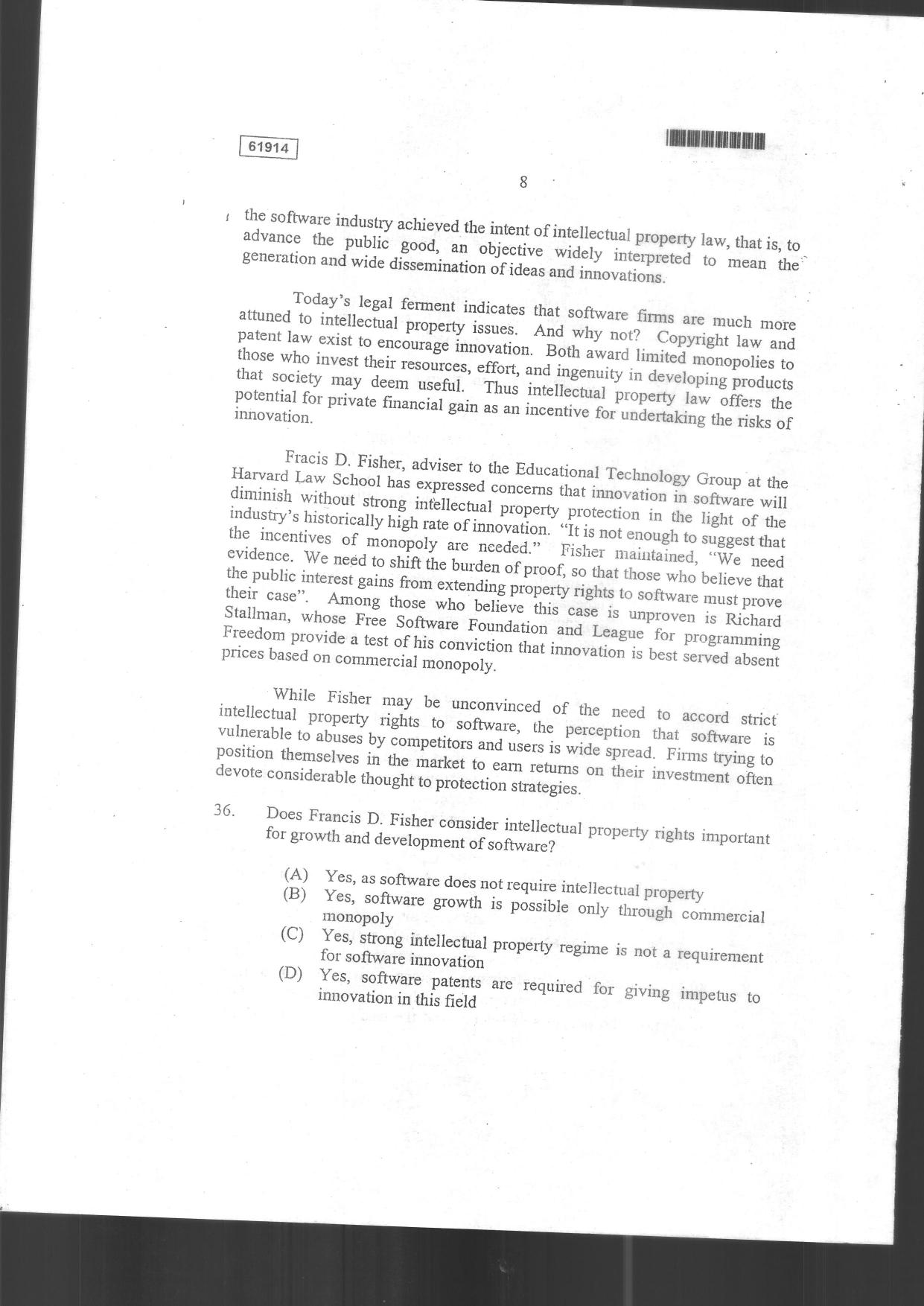 CUSAT CAT 2014 3 YEAR LL.B Question Paper - Page 10