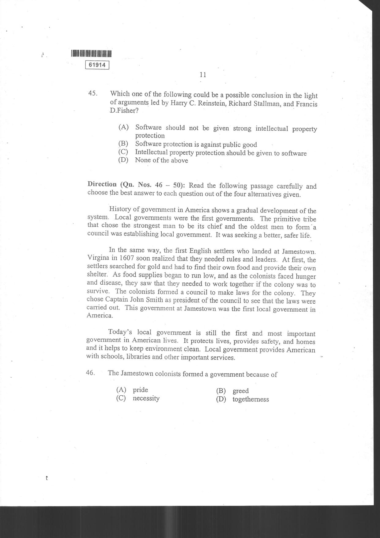 CUSAT CAT 2014 3 YEAR LL.B Question Paper - Page 13