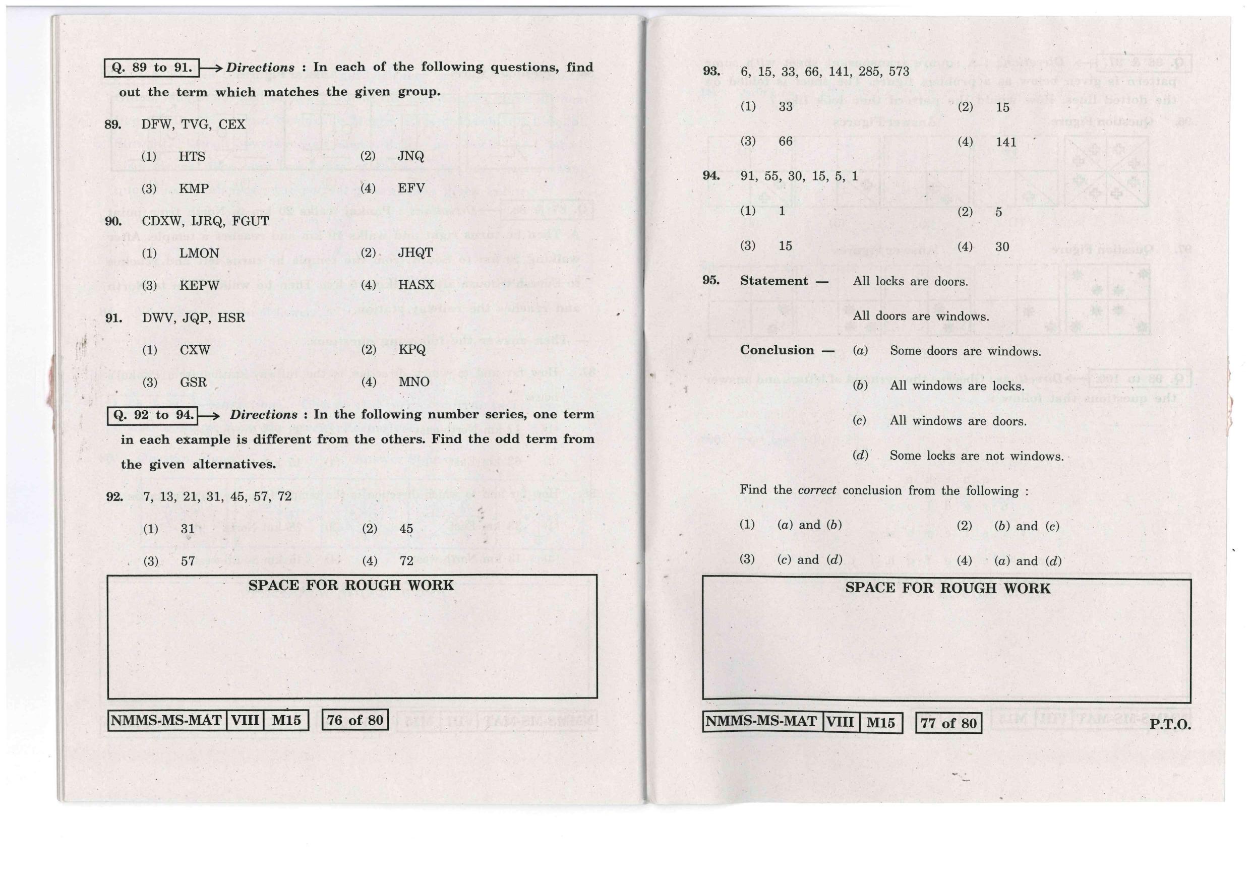 MAT MARATHI WITH ENGLISH VERSION 2016-17 Class 8 Maharashtra NMMS Question Papers - Page 39