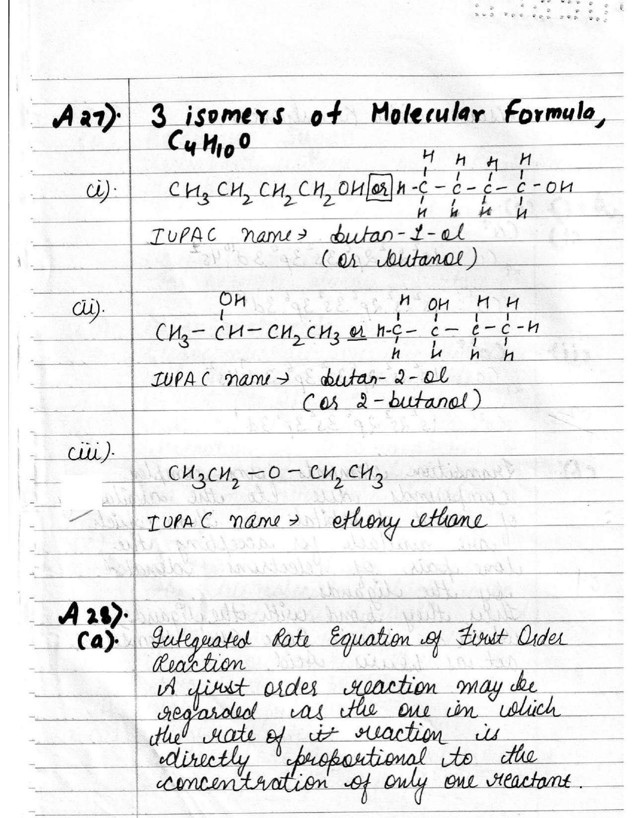 UBSE Class 12 Chemistry 2020 Toppers Answer Sheet - Page 24