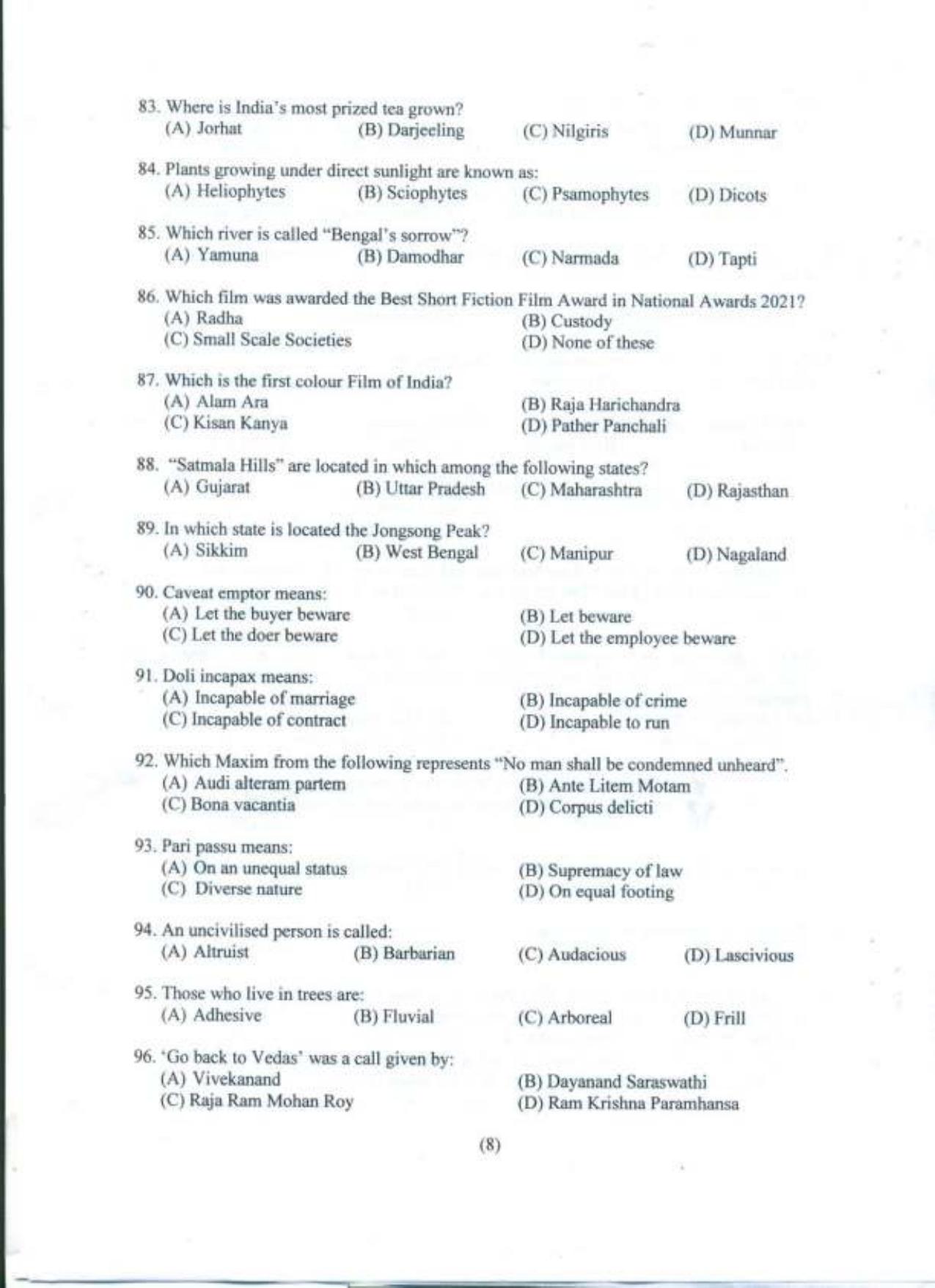 PU B.A./B.Com. LLB. (Hons.) 2022 Question Paper - Page 9