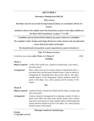 ICSE Class 10 Art Paper 1 2024 Question Paper