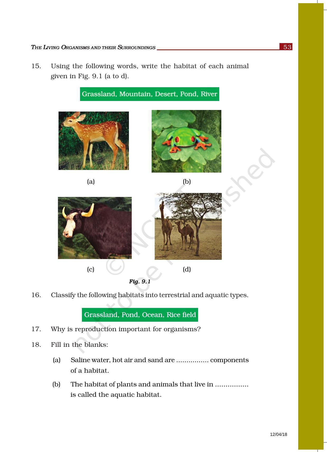NCERT Exemplar Book for Class 6 Science: Chapter 9-The Living Organisms and Their Surroundings - Page 5