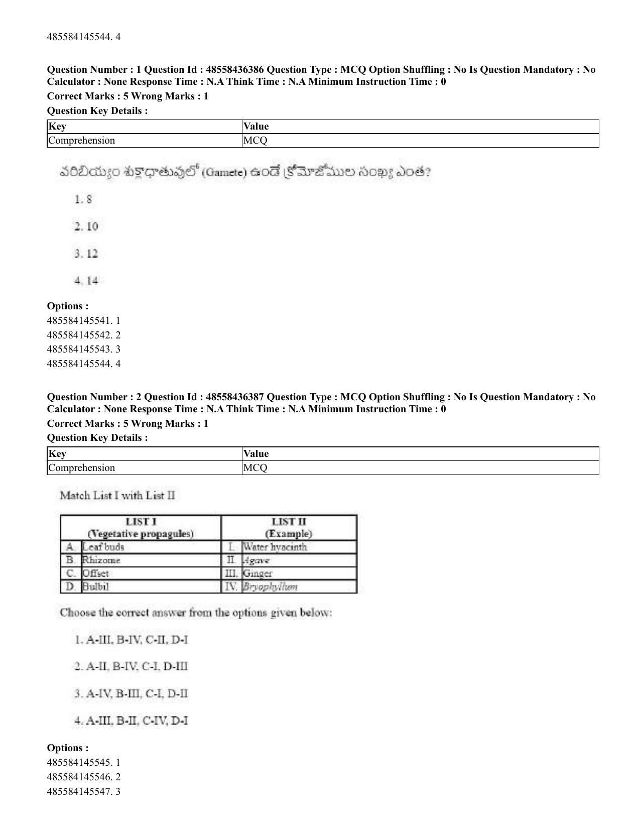 CUET 2023 English Telugu Shift 3 Question Papers - 22 June 2023 - Page 3