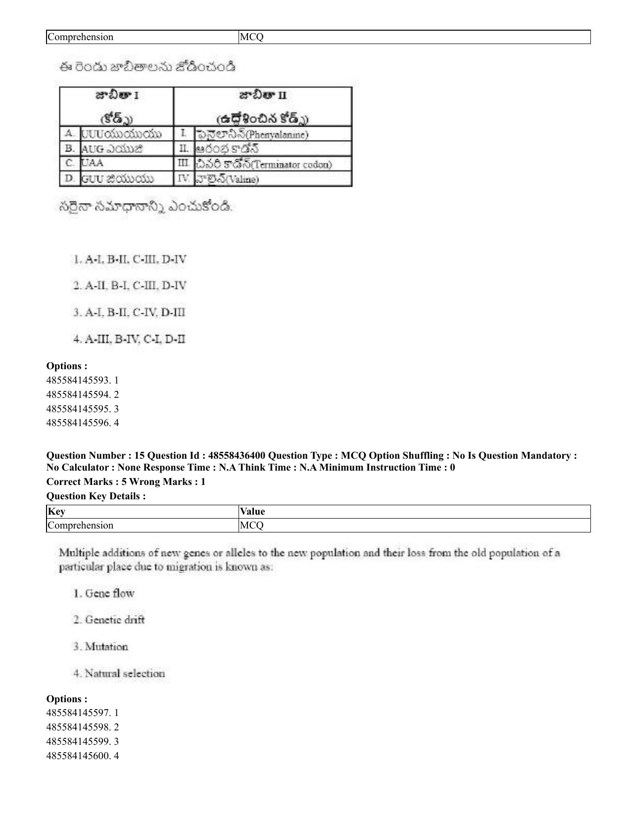 CUET 2023 English Telugu Shift 3 Question Papers - 22 June 2023 - Page 17