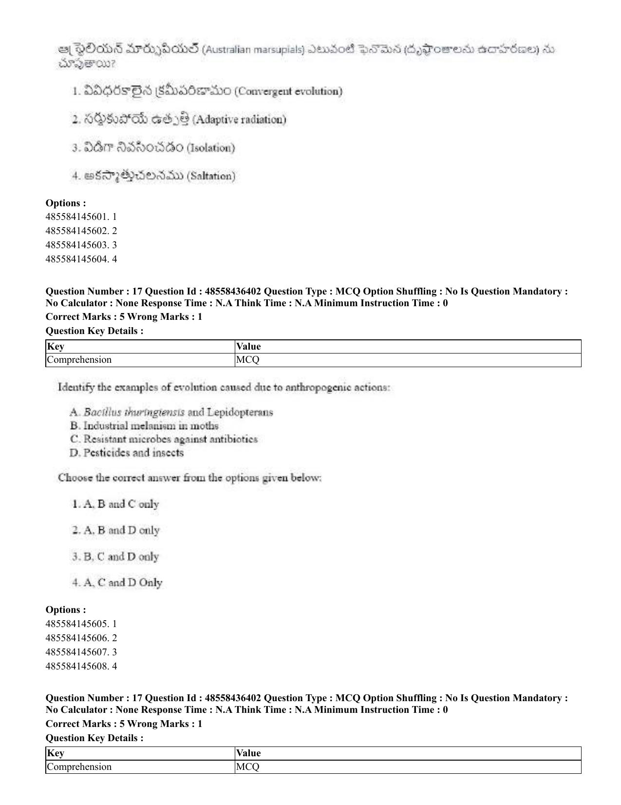CUET 2023 English Telugu Shift 3 Question Papers - 22 June 2023 - Page 19