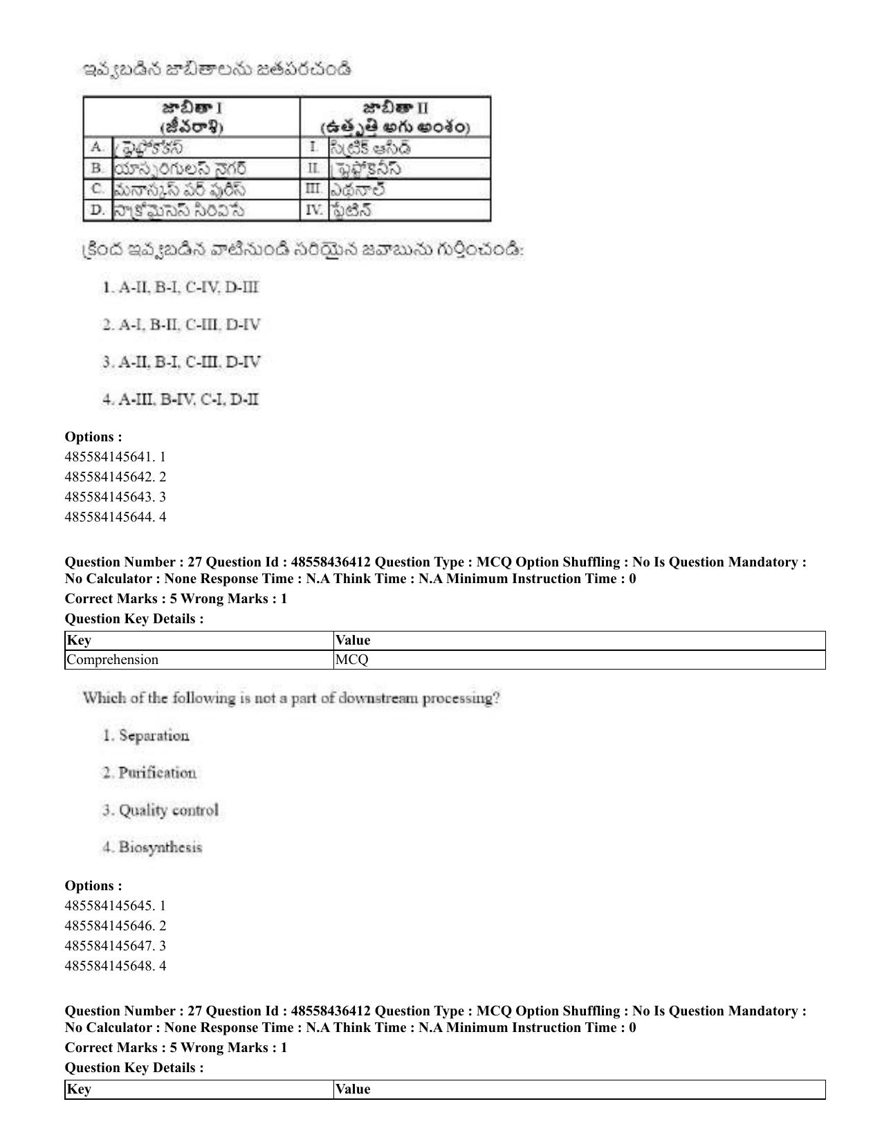 CUET 2023 English Telugu Shift 3 Question Papers - 22 June 2023 - Page 30