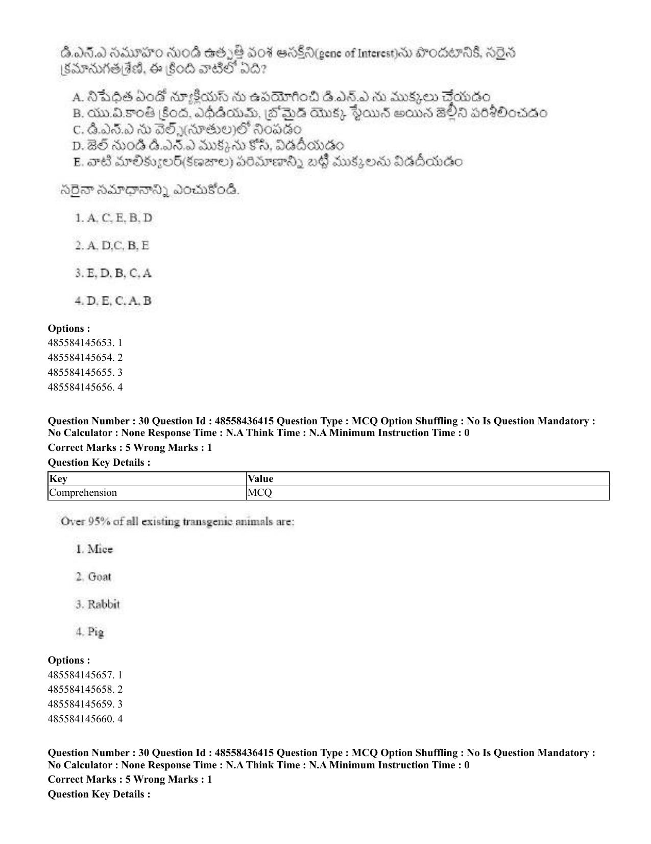 CUET 2023 English Telugu Shift 3 Question Papers - 22 June 2023 - Page 33
